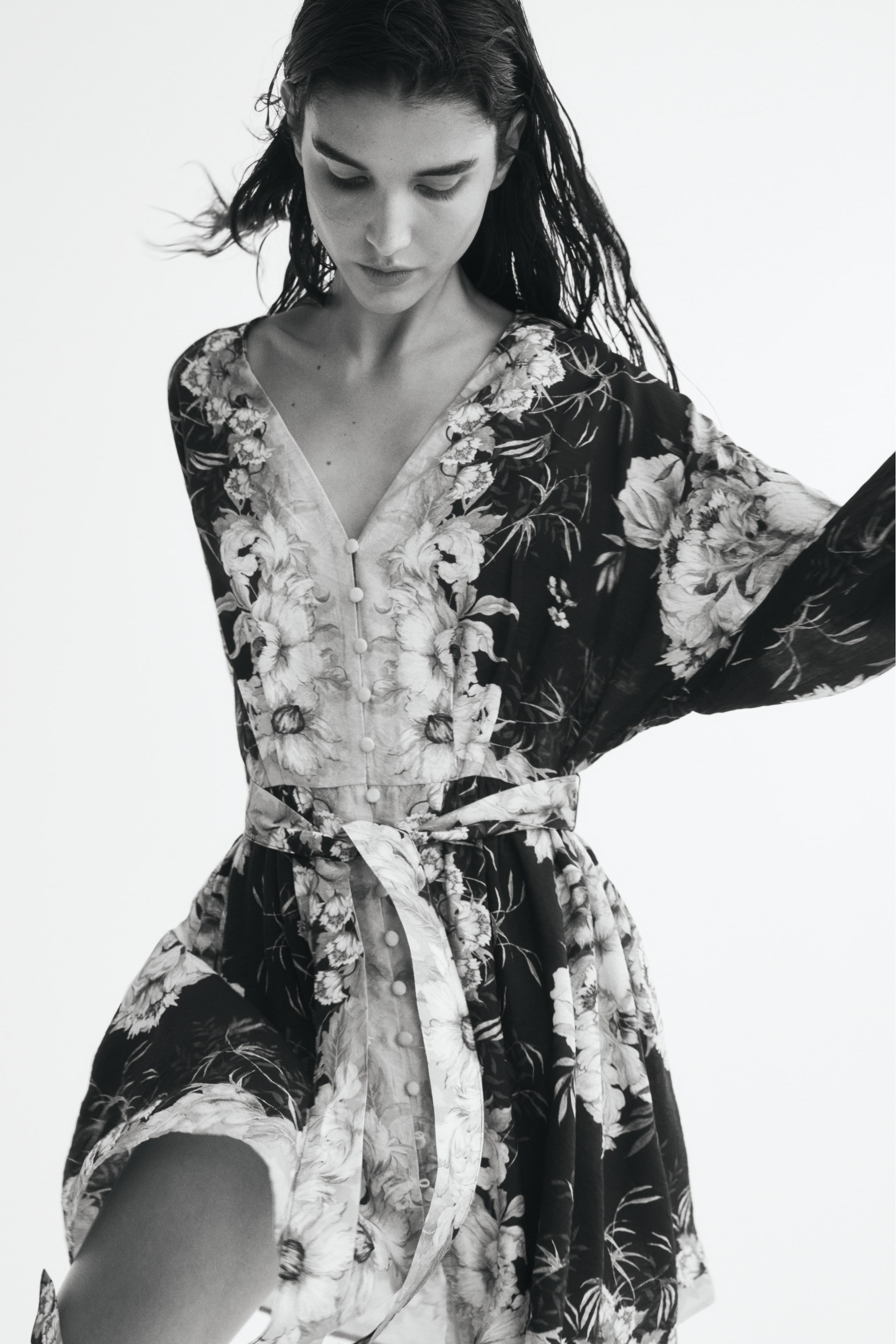 Robe tunique avec ceinture à nouer