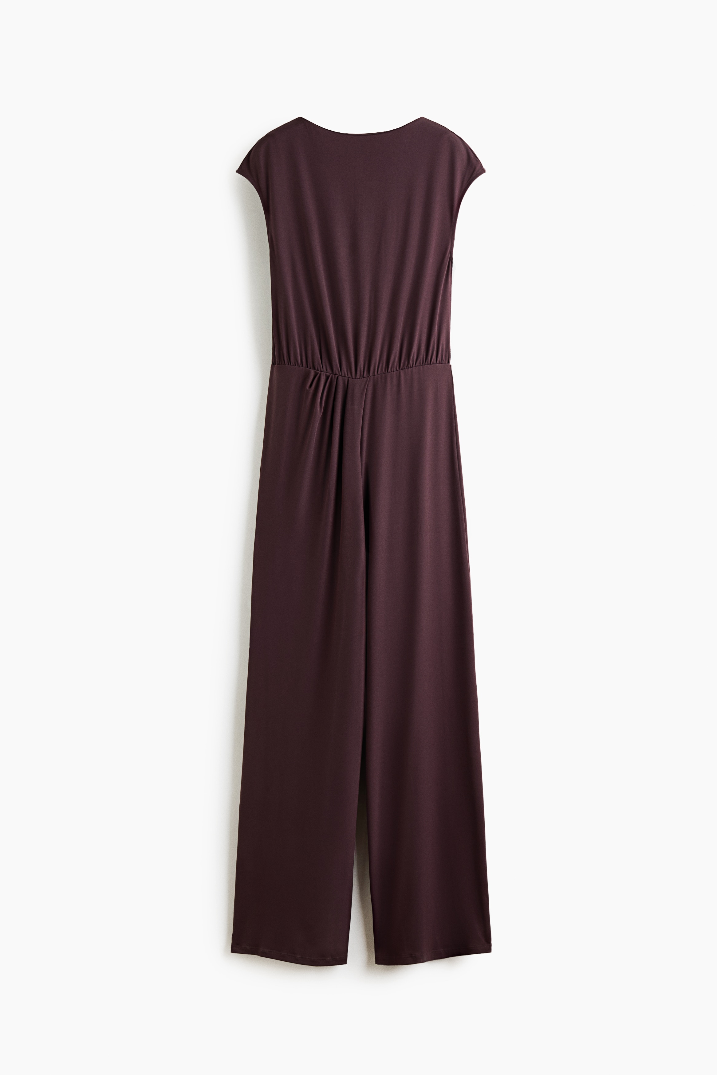 Pleat-detail jersey jumpsuit - Burgundy