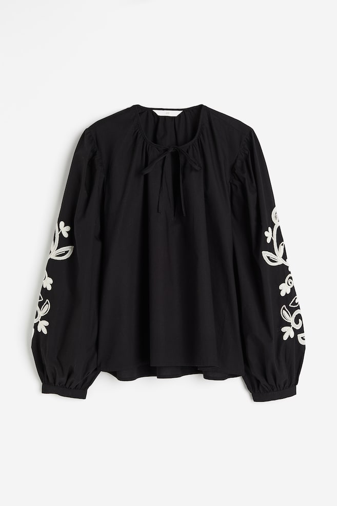 Embroidered blouse - Black - 2