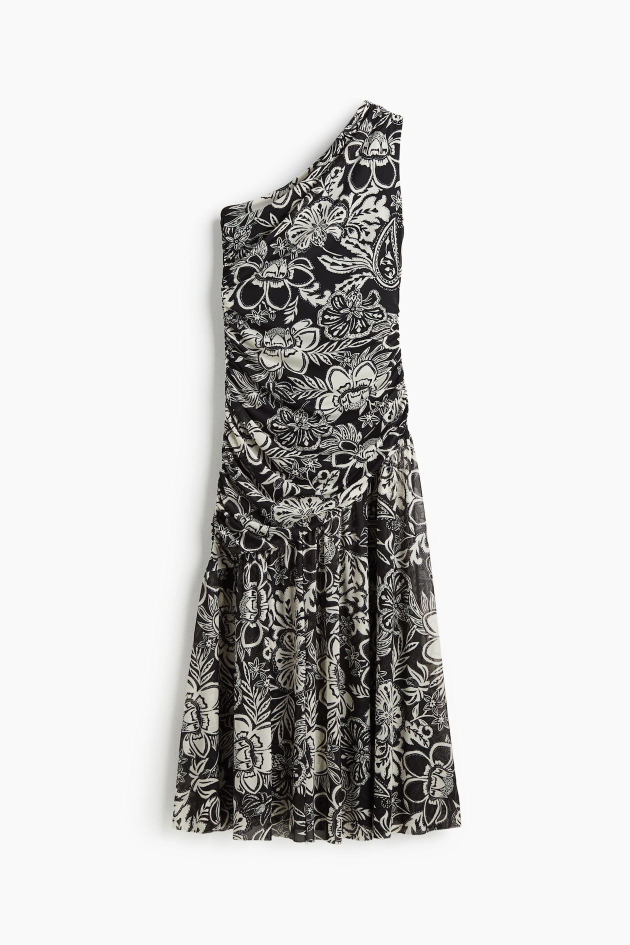 Draped One-Shoulder Dress
