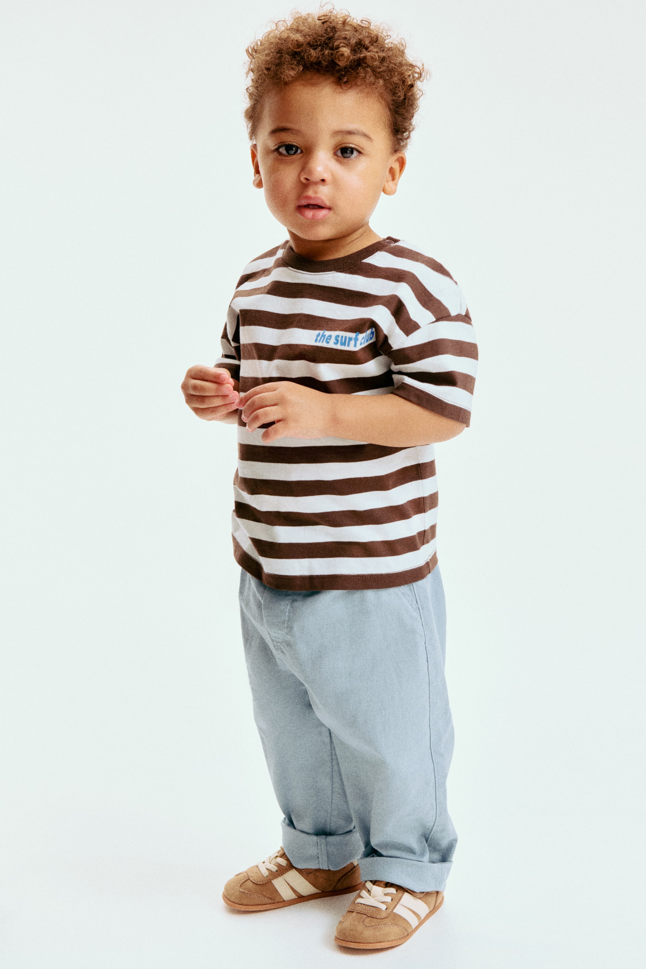 查看大圖: 圖案棉質T恤 - 咖啡色/The Surf Club - Kids | H&M 1