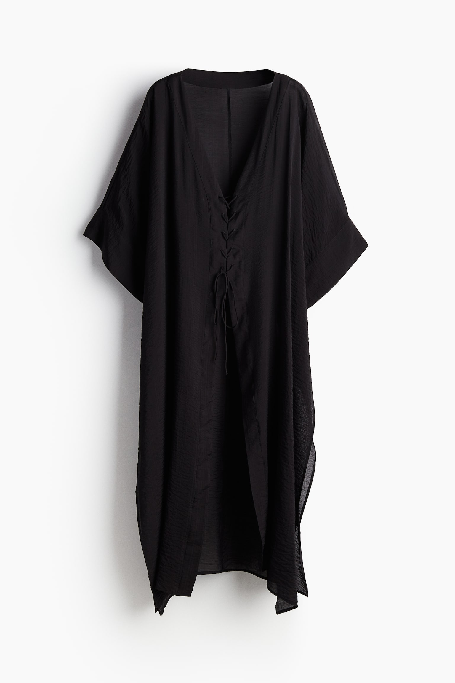 Kaftan Beach Dress - Black/Cream - 2