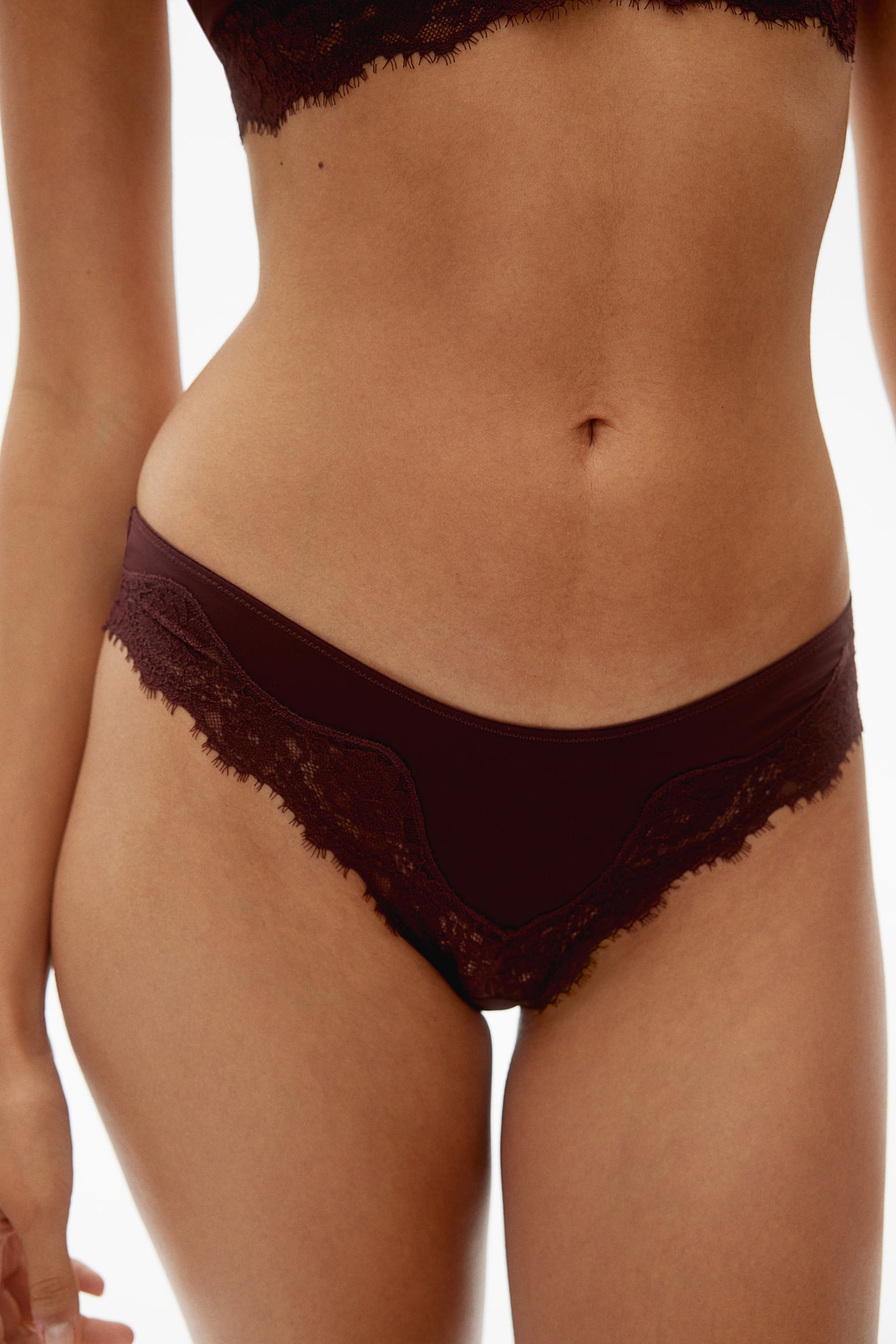 2-pack microfibre Brazilian briefs - Burgundy/Black/Pale pink - 4