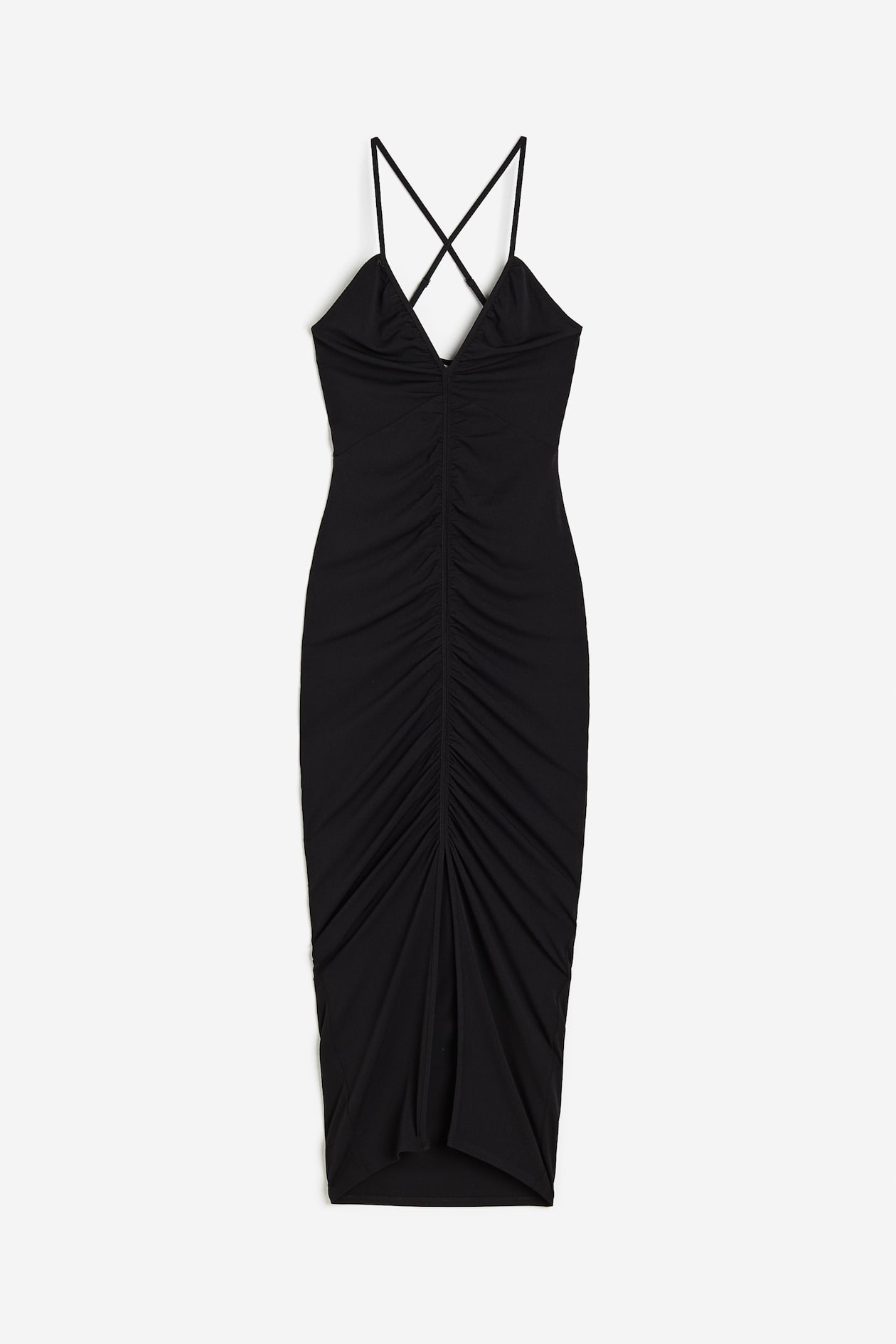 Draped Bodycon Dress - Black - Ladies 