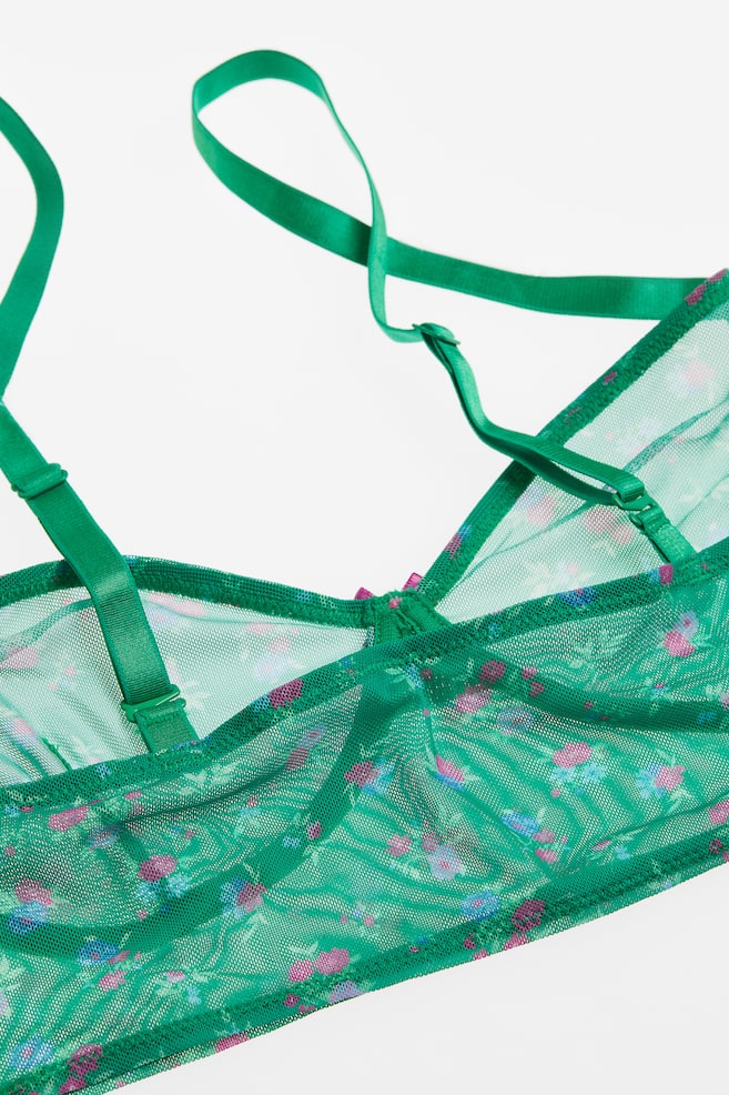 Soft mesh bra - Green/Floral/Light blue/Brown/Leopard-print - 4