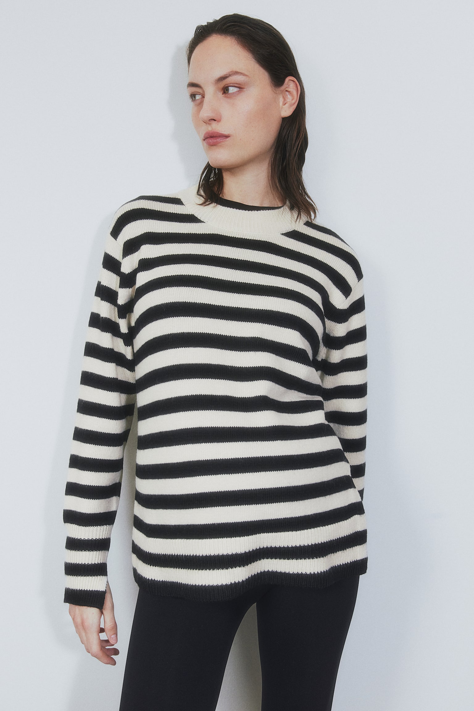 MAMA Before & After Sweater - Cream/Black stripe/Black - 4