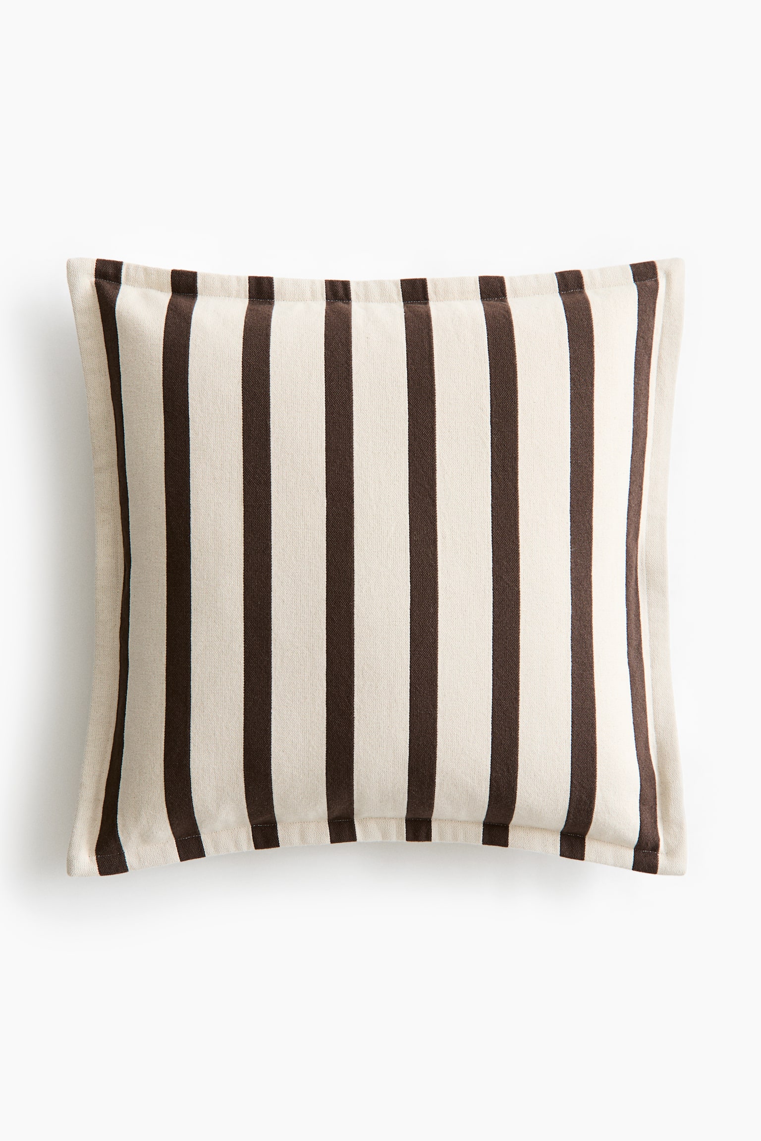 Housse de coussin en toile à motif - Brun foncé/rayé/Taupe/rayé/Beige/rayé/Noir/rayé - 1