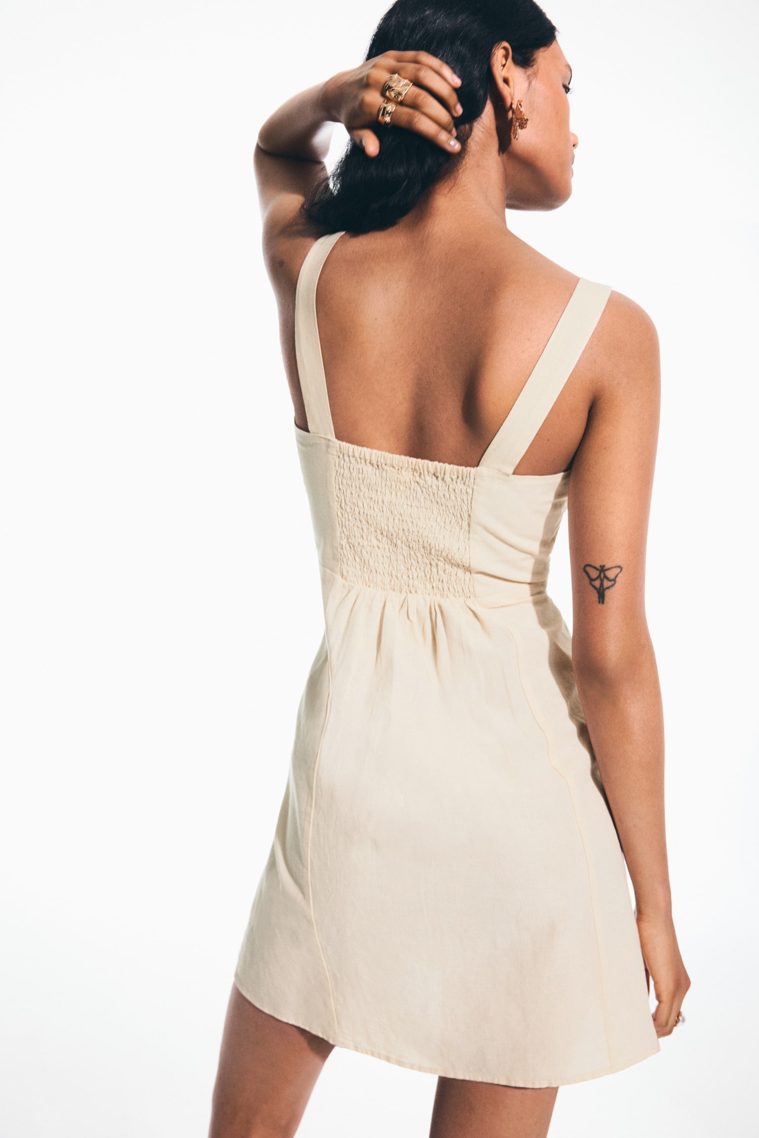 Vestido con aplicación - Beige claro - 5