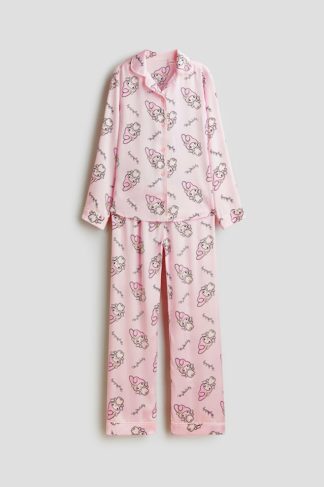 Pijama din satin cu imprimeu - Roz/My Melody/Bleu/Lilo & Stitch - 1