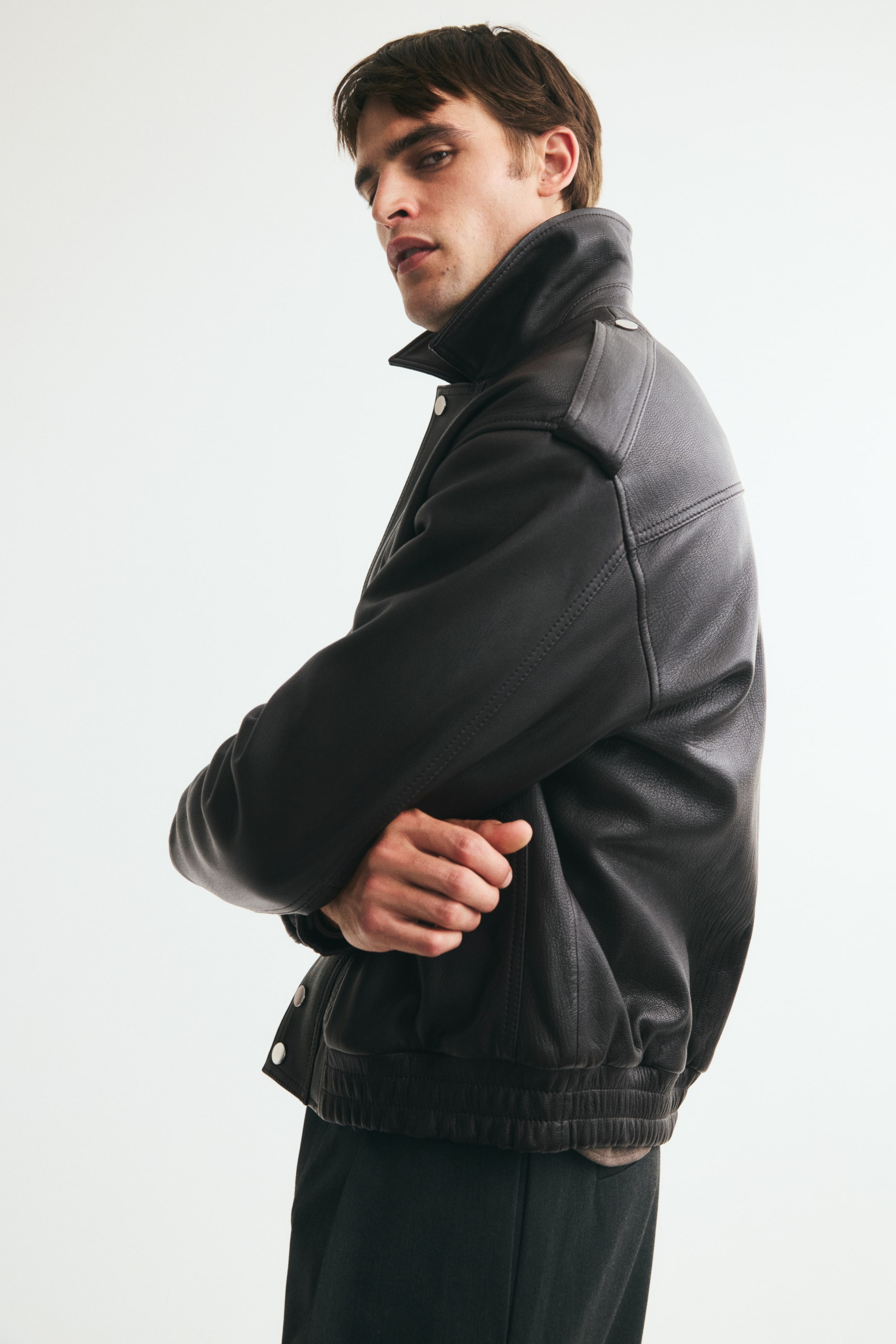 Мужские куртки H&M Leather Blouson Jacket — фото 6