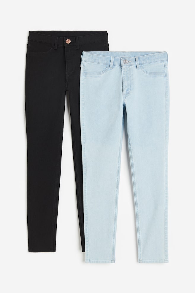 2-pak Skinny Fit Jeans - Lys denimblå/Sort - 1