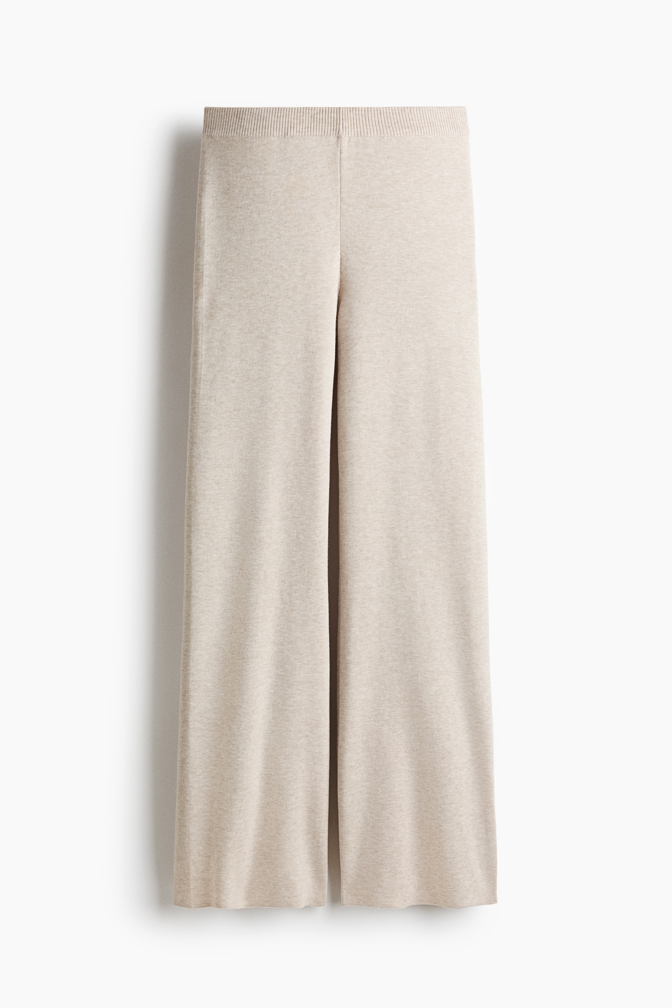Fine-knit trousers - Light beige marl