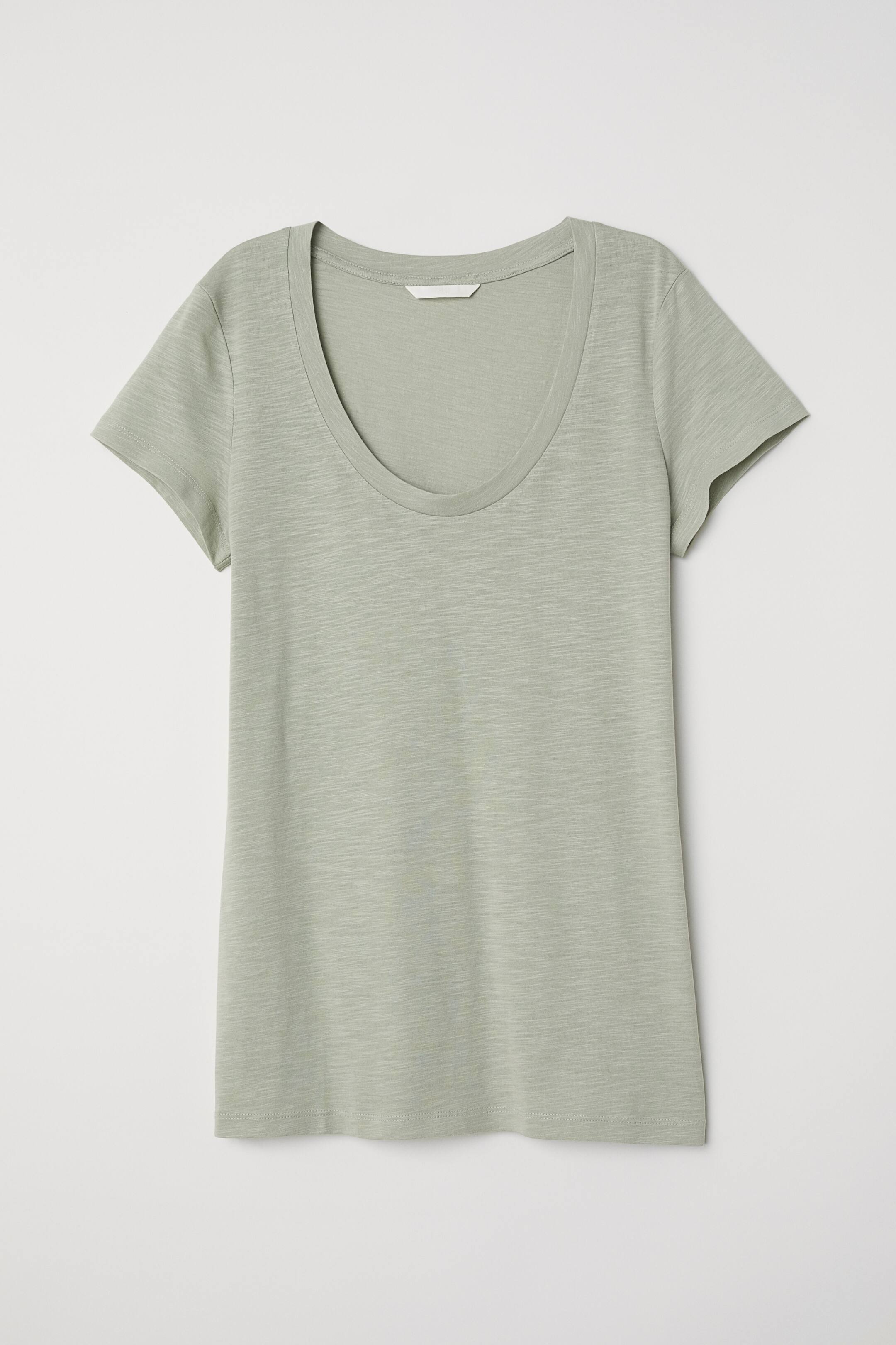 View larger image: Modal-blend T-shirt - Dusky green - Ladies | H&M IE 1