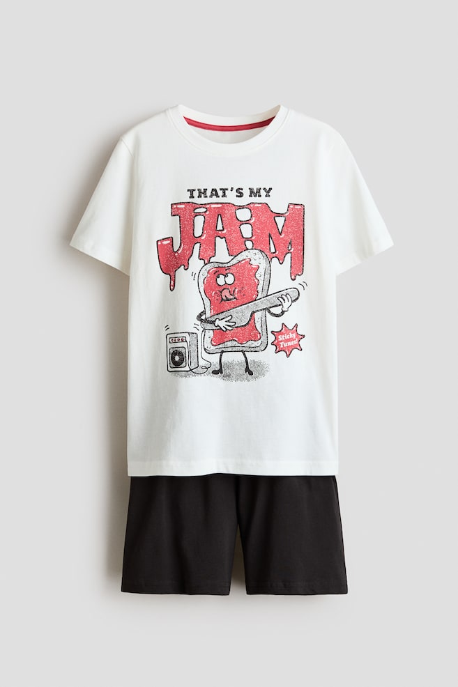 Printed cotton pyjamas - White/That's My Jam/Navy blue/LA/Red/Midtown/Light grey marl/Leisure/Dark teal/Skate - 1