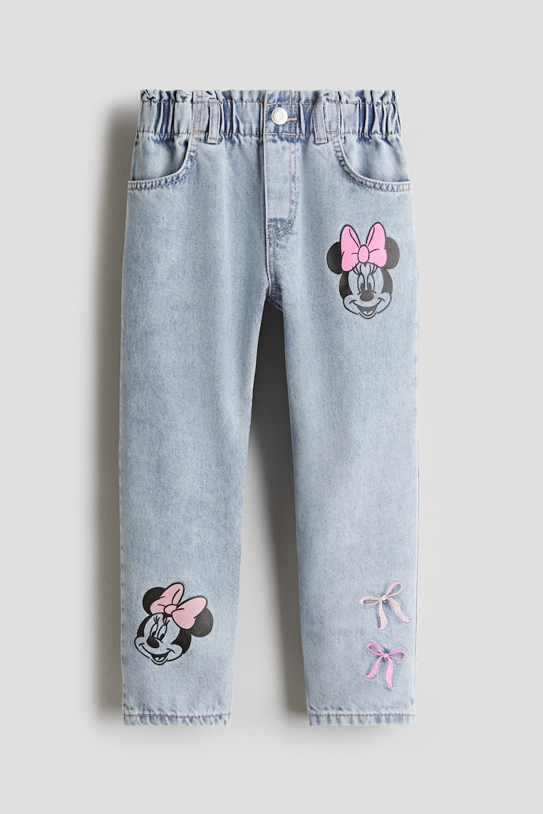 Loose Fit Tapered Jeans Light denim blue/Minnie Mouse Kids