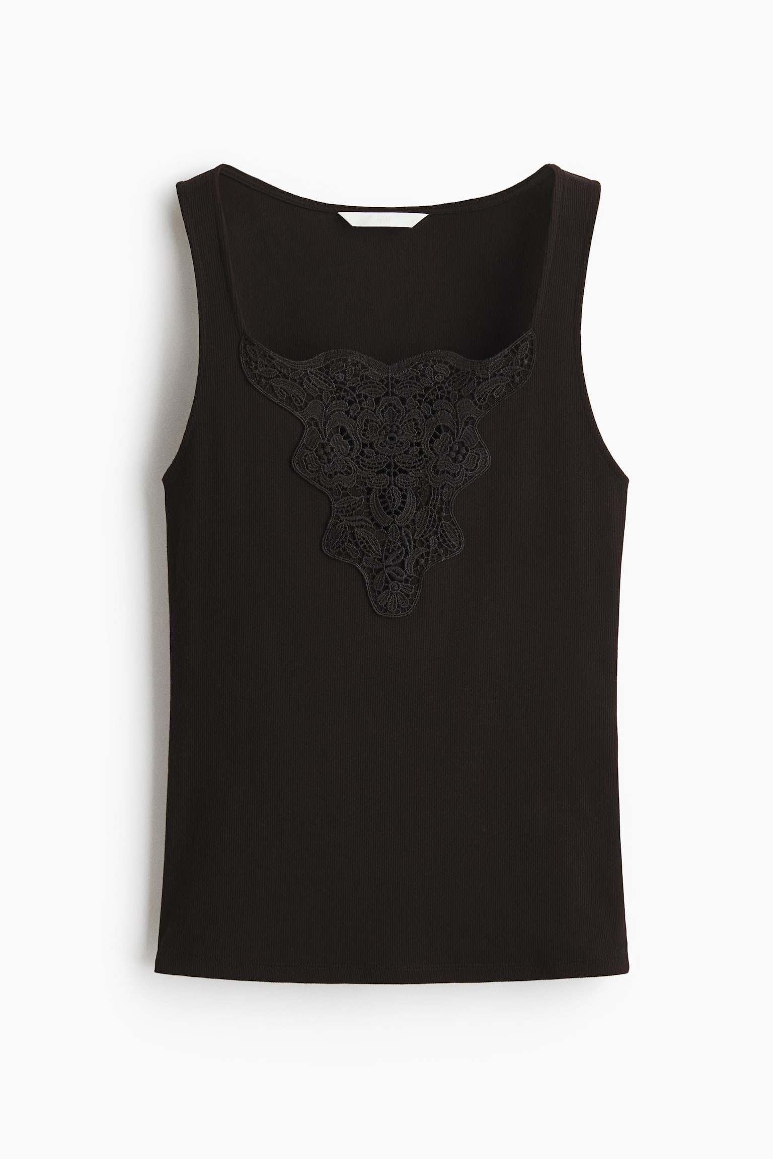 Top con detalle de encaje - Negro/Blanco/Azul claro - 2