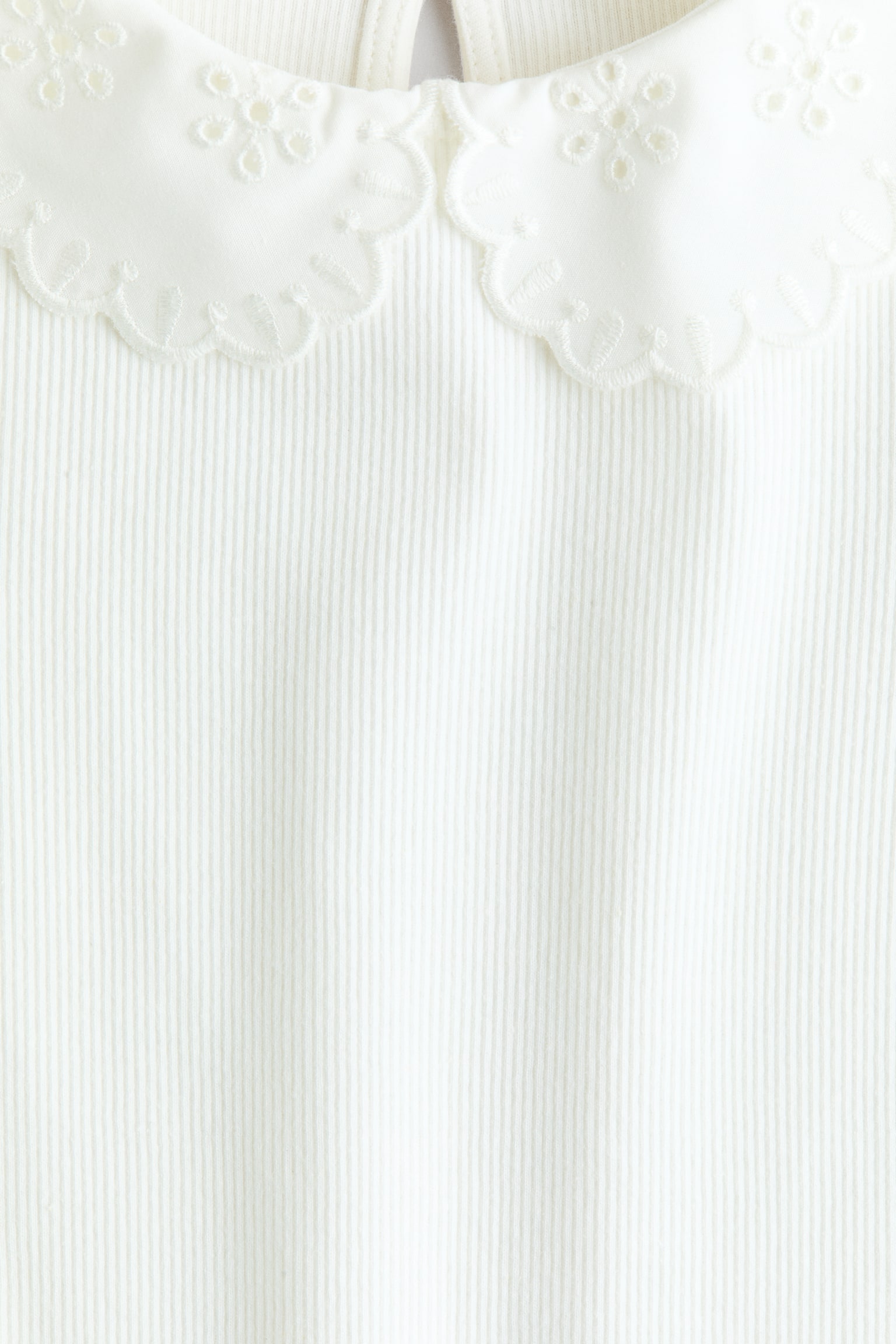 חולצת ריב עם צווארון - קרם/כחול - 2