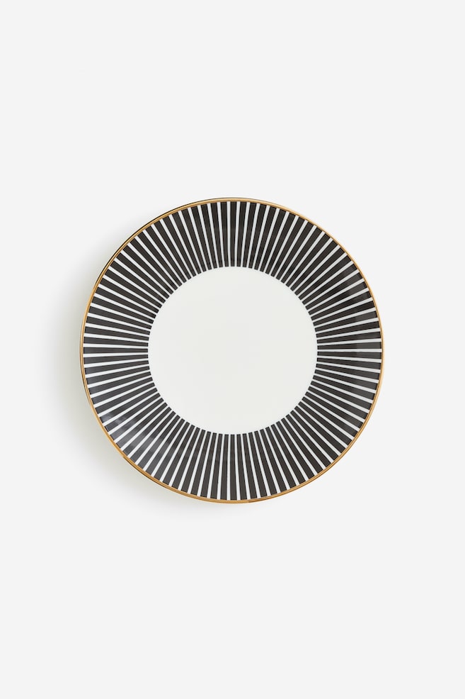 Small porcelain plate - Black/Striped/White/Leopard print - 1
