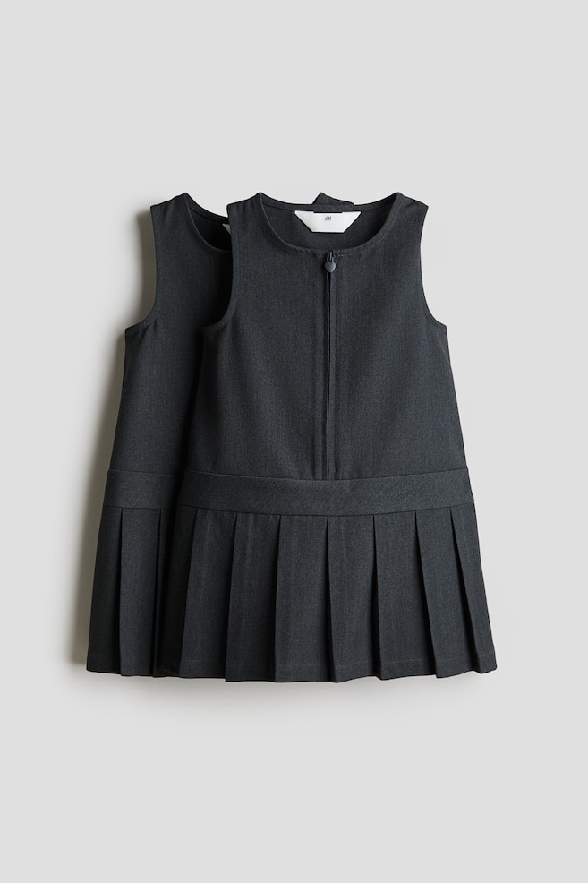 Lot de 2 robes scolaires - Gris foncé/Bleu marine/Noir - 1