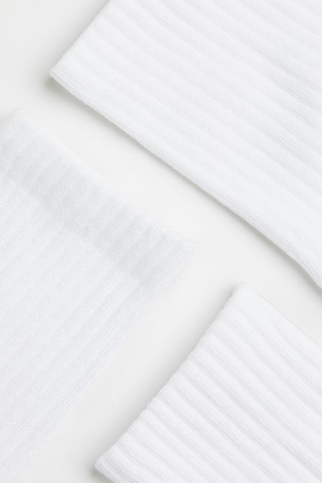 3-pack socks - White/Light grey/Striped - 2