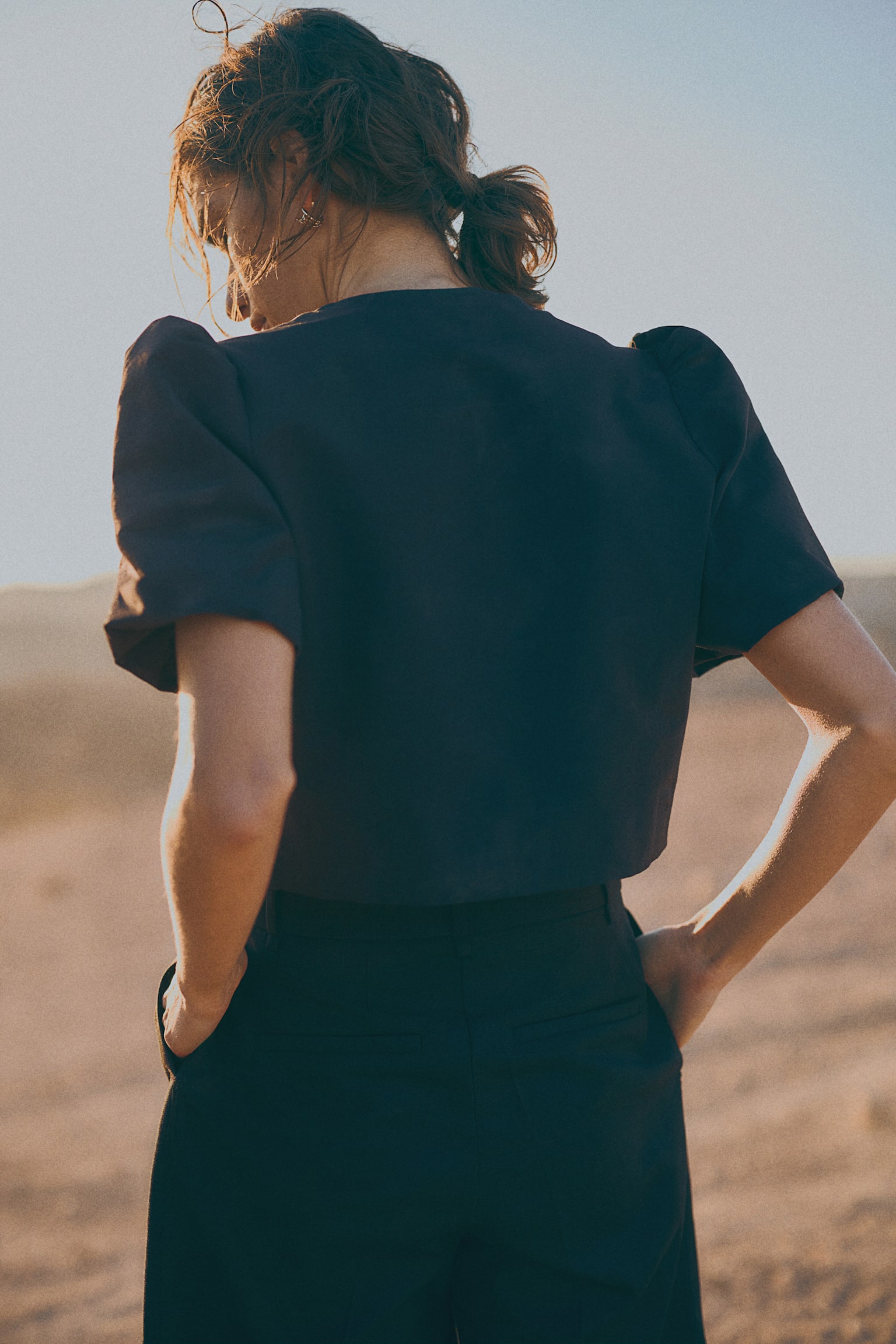 Puff-sleeved blouse - Black/Cream/Zebra print