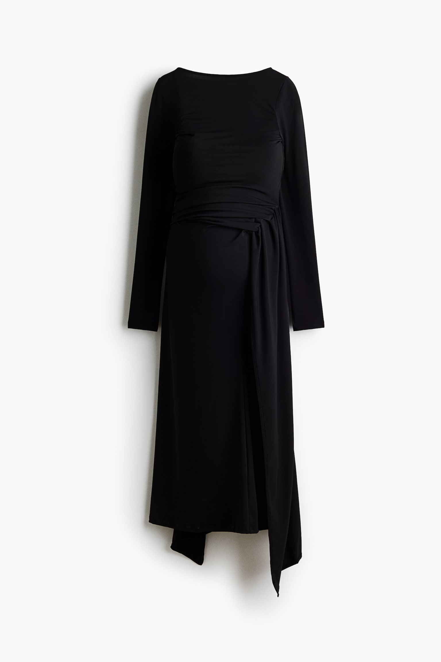 Женское платье H&M Mama Tie-Detail Jersey, цвет: Чёрный — фото 1