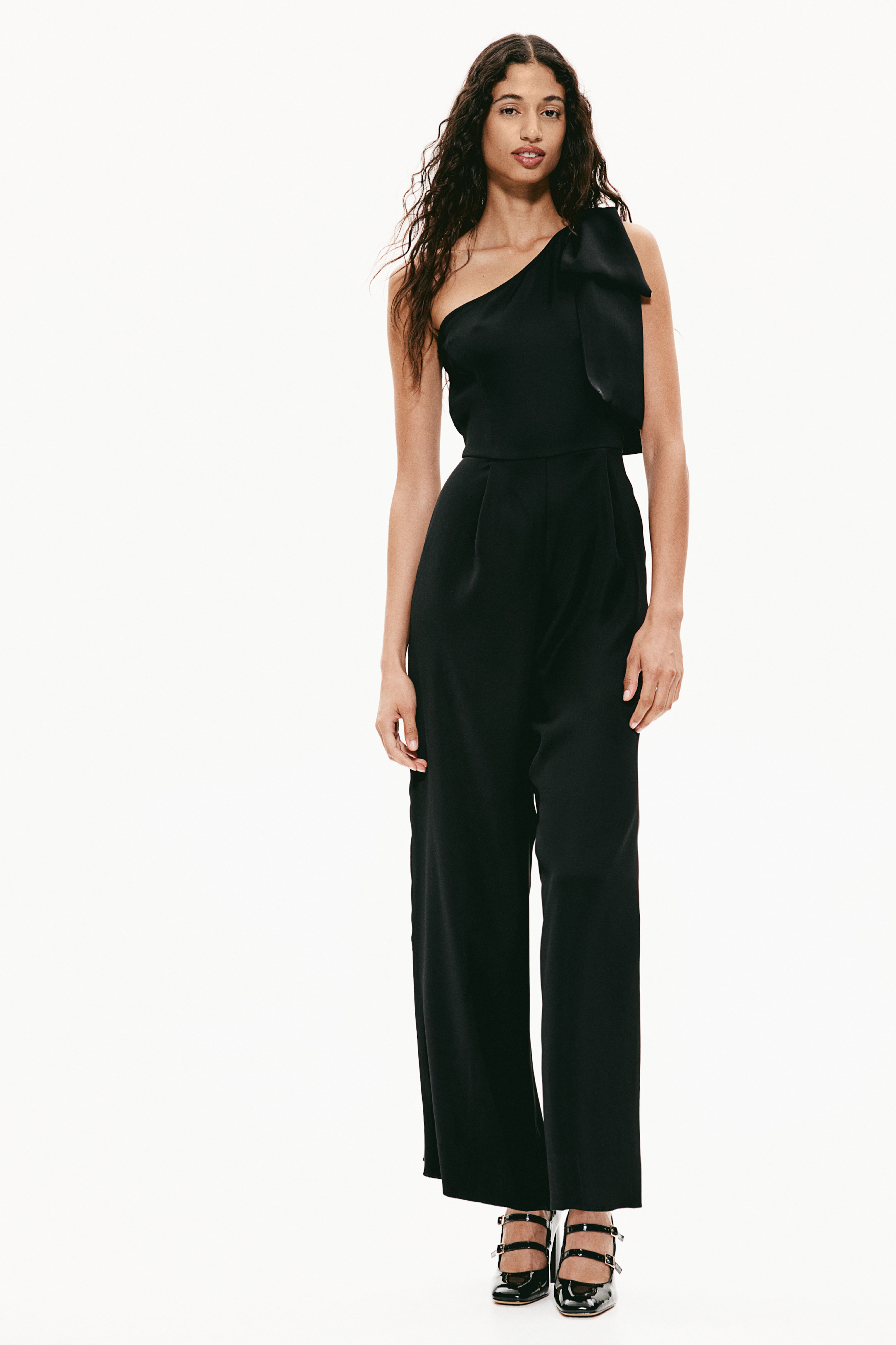 H&m black velvet jumpsuit best sale