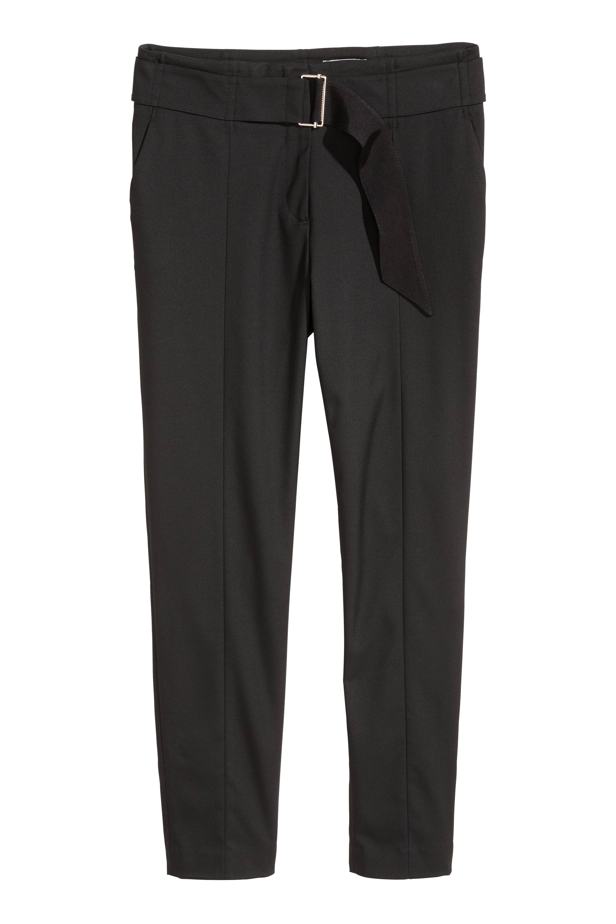 View larger image: Trousers with a belt - Black - Ladies | H&M GB 1