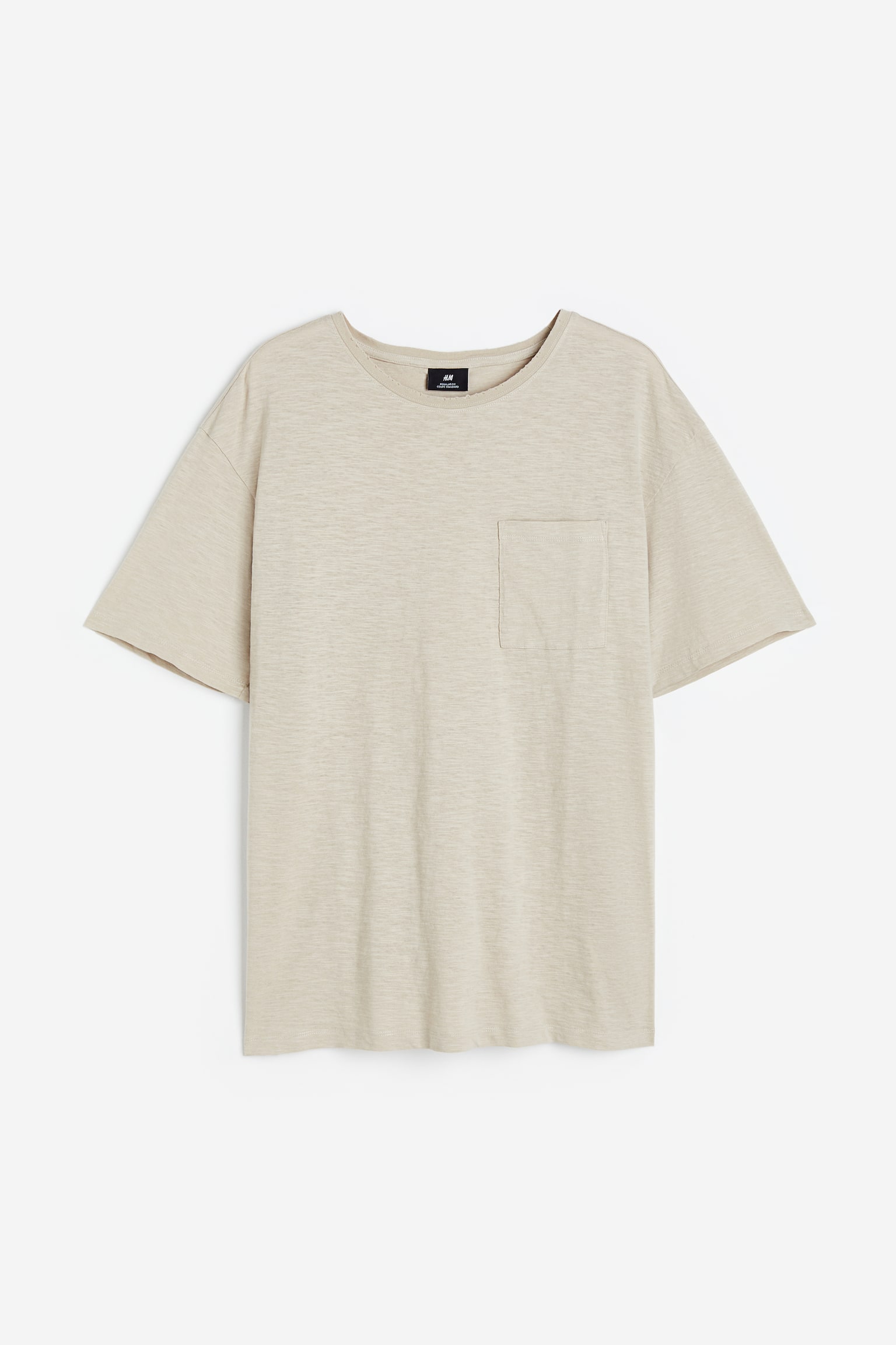 Regular Fit Pocket-detail T-shirt - Beige marl/White/Dark grey marl - 1