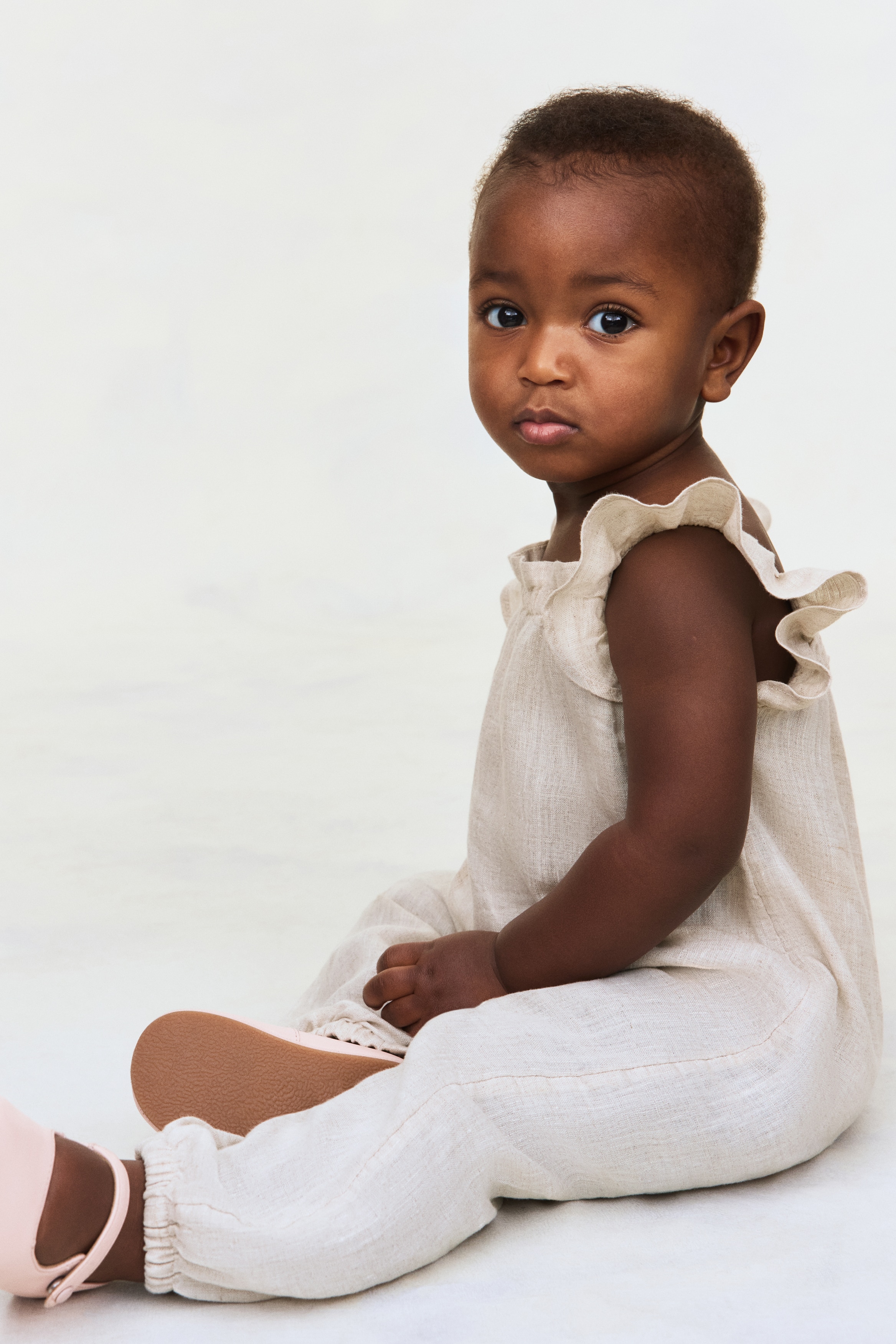 Barboteuse en lin - Beige clair