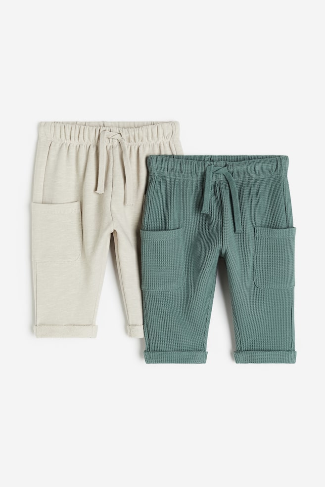 2-pack sweatpants - Light beige/Green/Beige/Black/Beige/Striped/Blue/Green/dc - 1