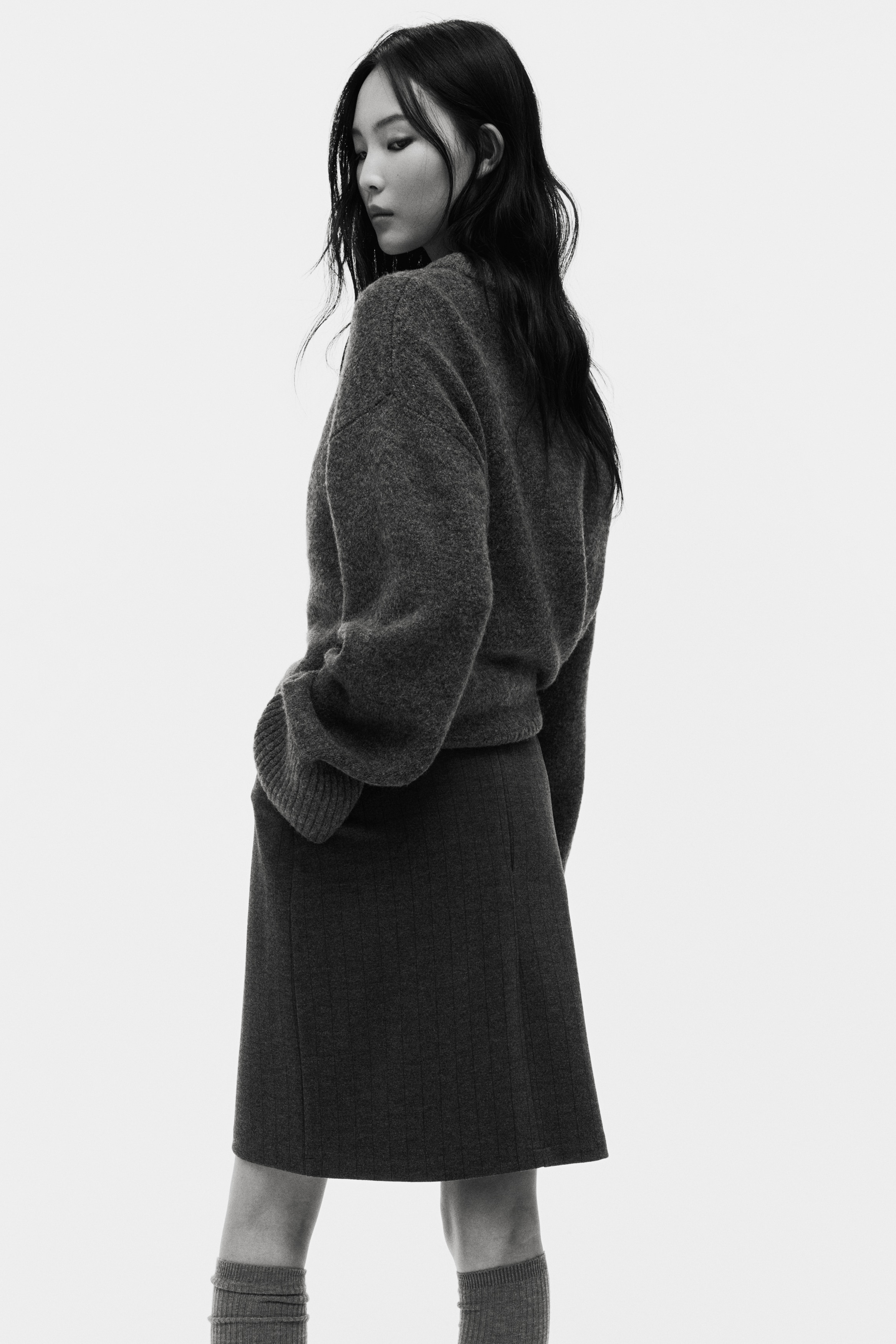 Jersey pencil skirt