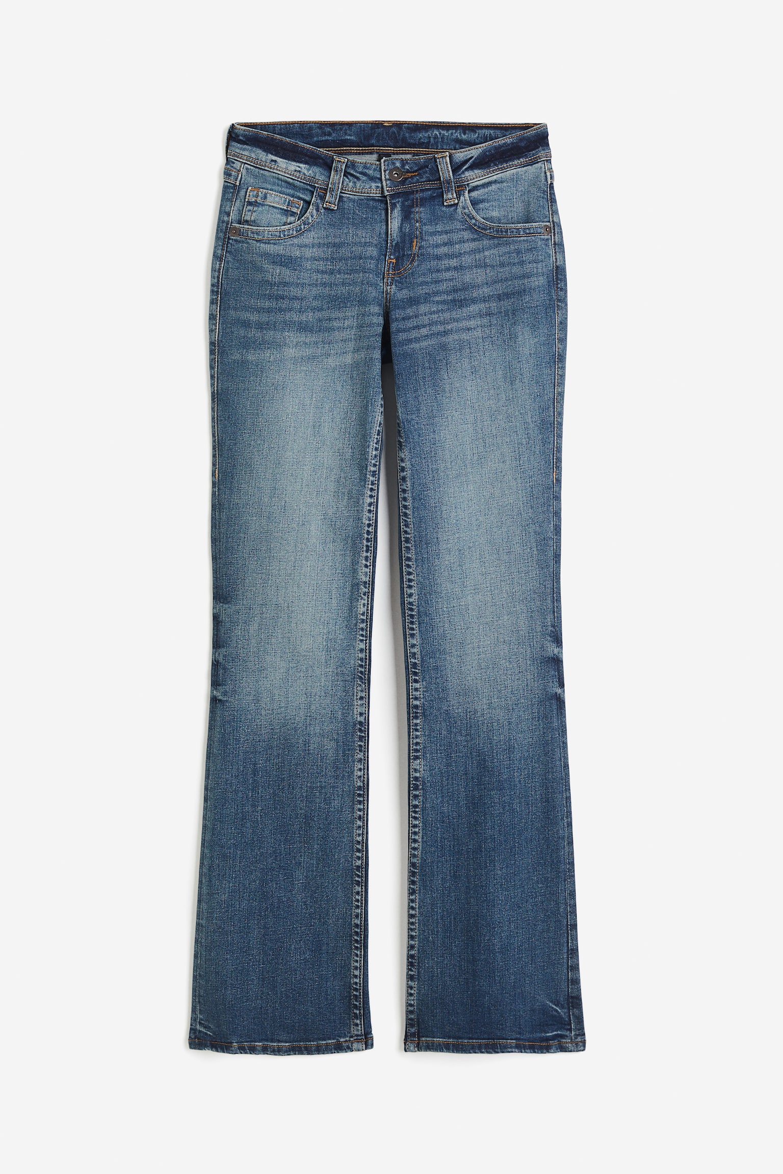 Flared Low Jeans - Dark denim blue/Light denim blue/Denim blue/Light denim blue/Dark denim blue/Black - 2