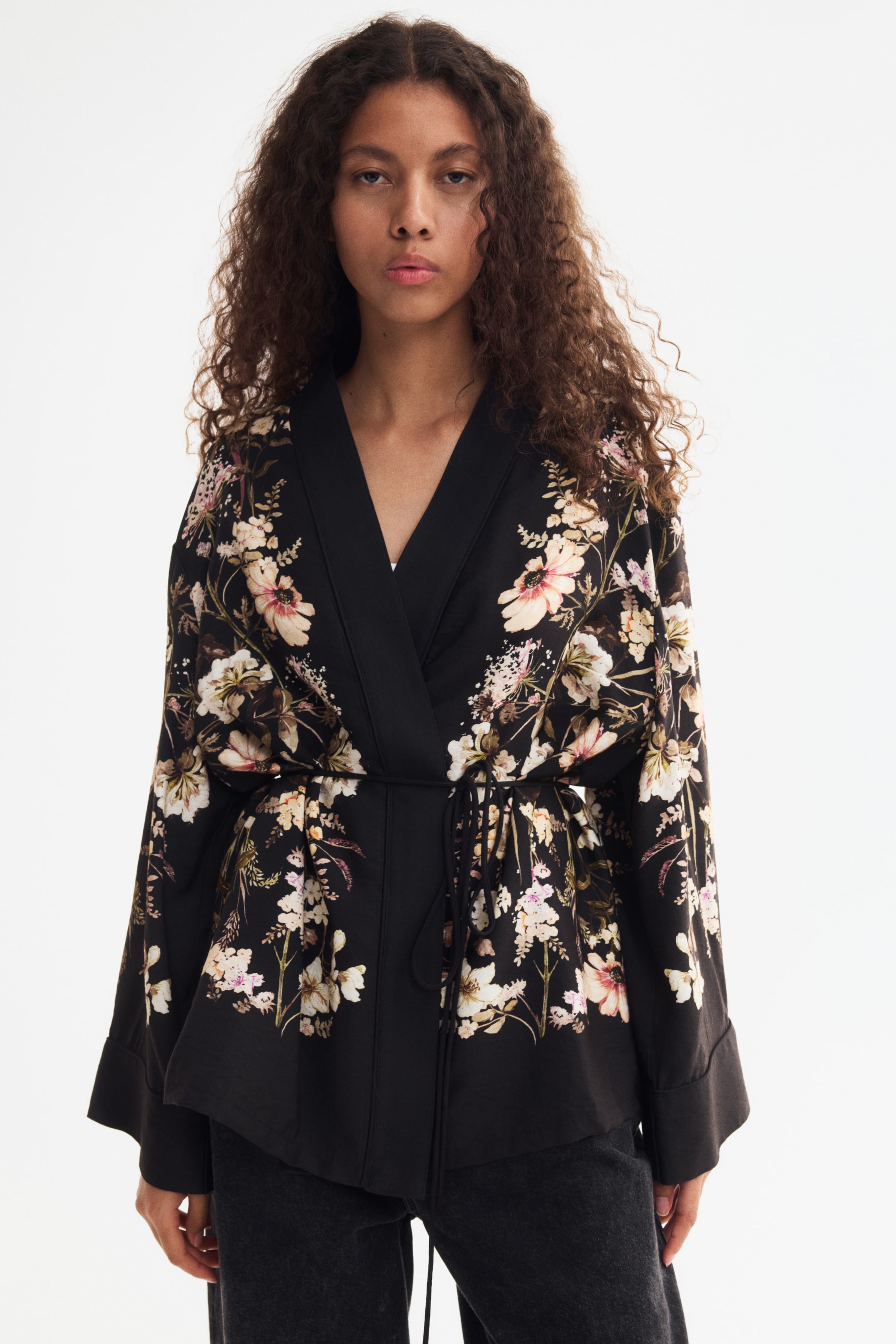 Tie-Belt Twill Jacket
