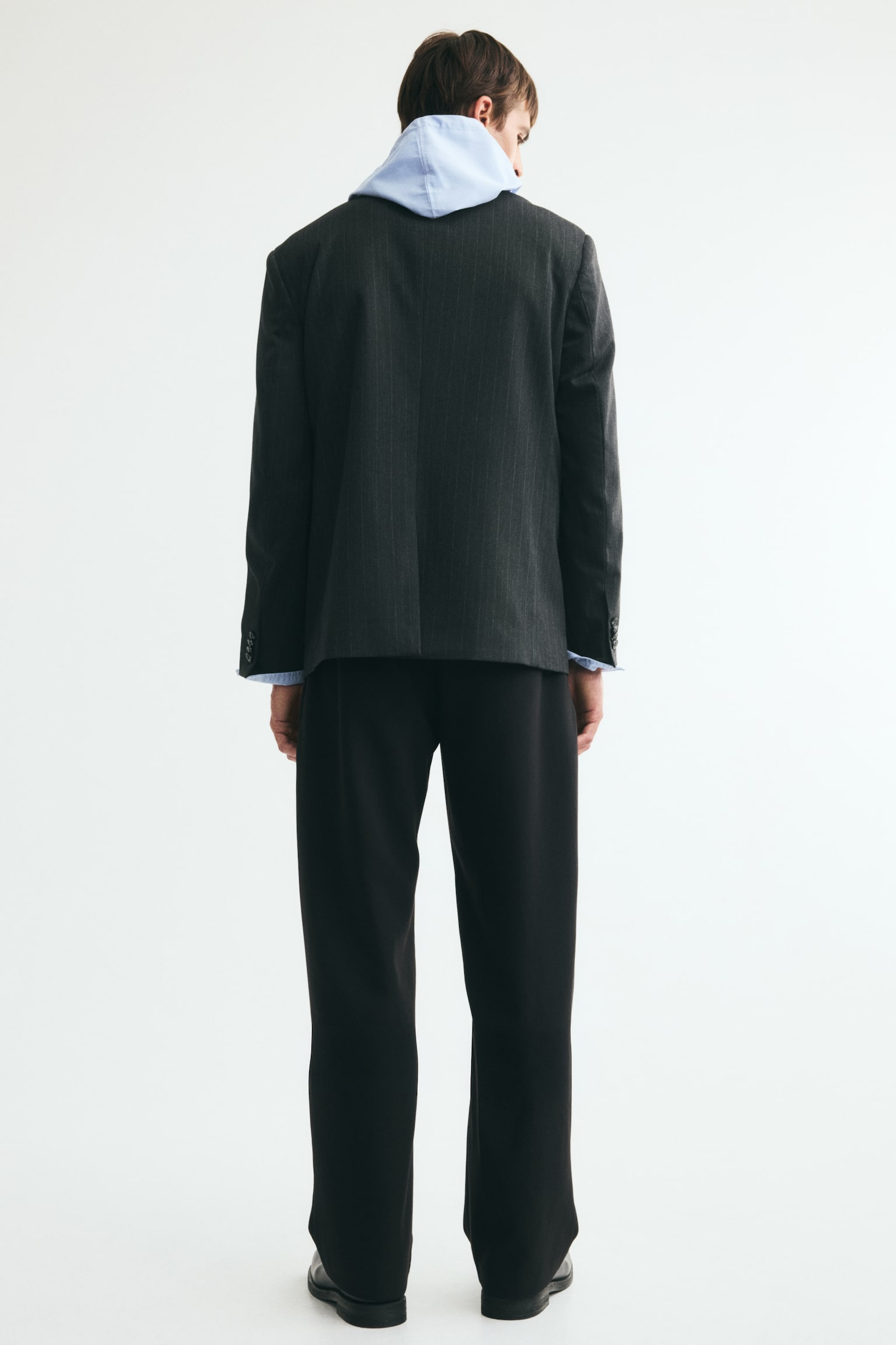 Мужские брюки H&M Loose-Fit Pleated Tailored, цвет: Чёрный — фото 5