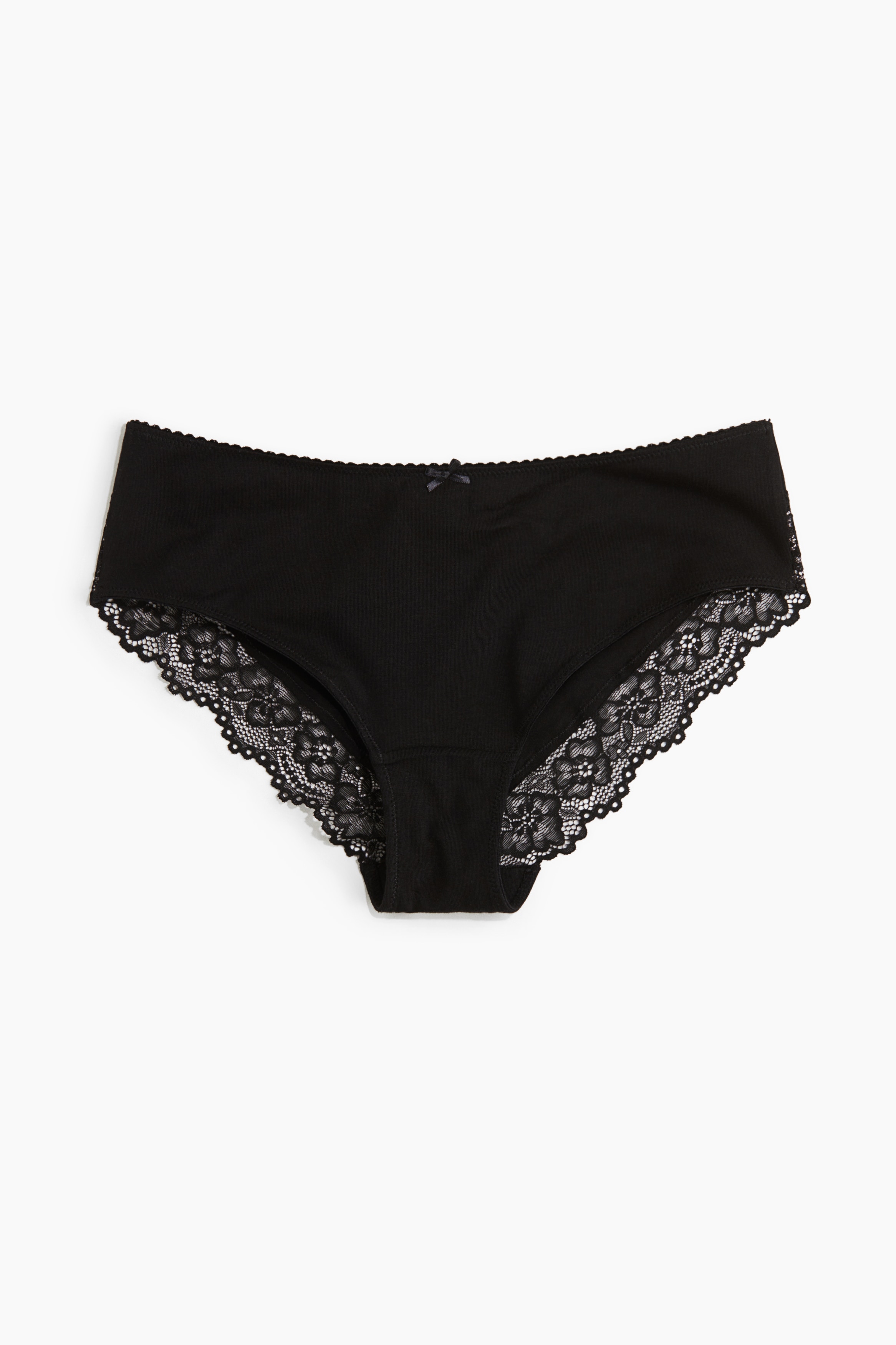 3-pack cotton and lace hipster briefs