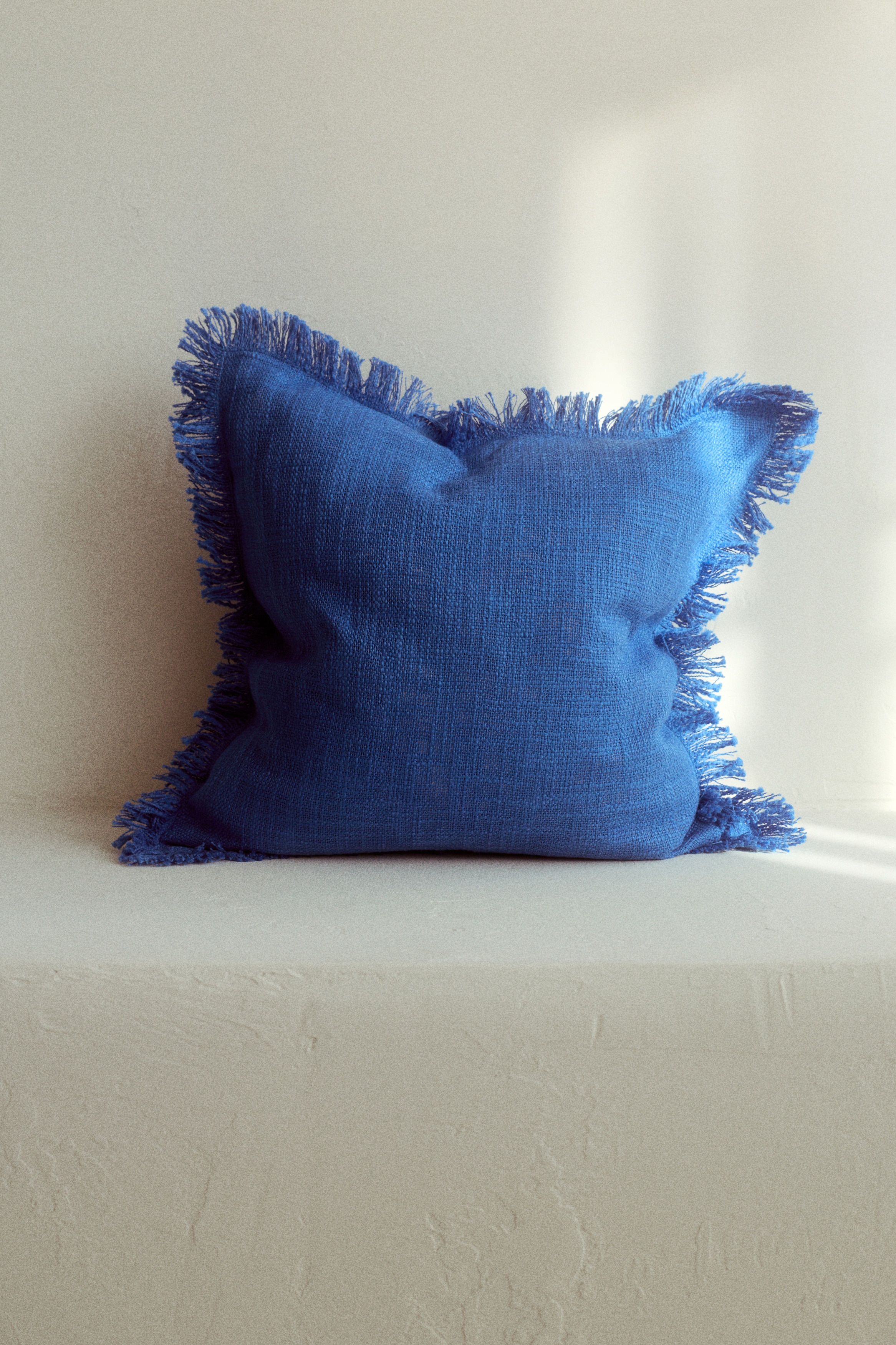 Slubvävt kuddfodral - Klarblå/Ljusbeige/Salviagrön/Orange