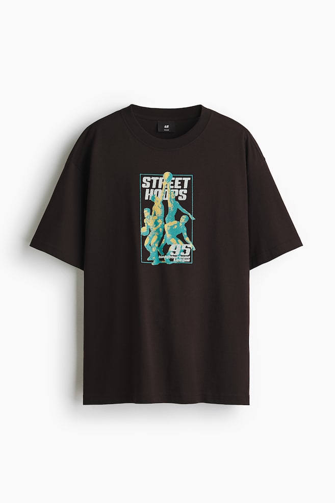 Loose Fit Printed T-shirt - Brown/Street Hoops/Orange/Panama/Brown/Sierra Crest Motors/Black/Spring Rally/Dark turquoise/Allotment/White/Red Rock/White/Landry's/White/Only Getting Started/Black/Campioni Del Mondo/Black/Phys. Ed. Class/White/Florida/Gray melange/World Champs/Black/Nothing Beats a Good/White/Flowever/White/Pasta/Light blue/Le Club Bleu/Light blue/Vignaud - 1