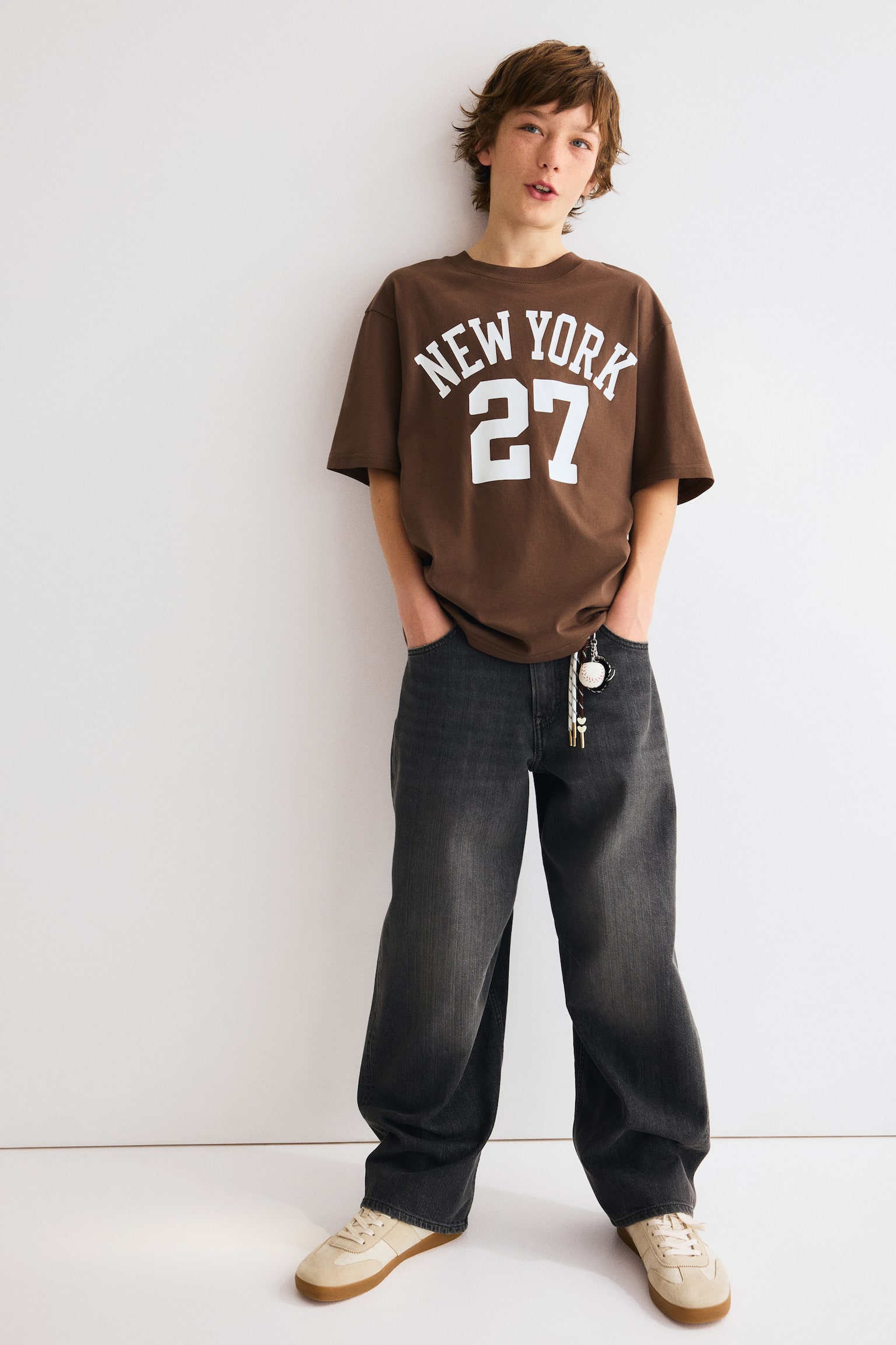 Loose-fit printed T-shirt - Brown/New York/Cream/Effortless/Light blue/Tie-dye/White/State Champions 98/White/Marbled/Cream/Graffiti/Grey/Los Angeles/Red/Skate/White/Graffiti/White/Turtles - 5
