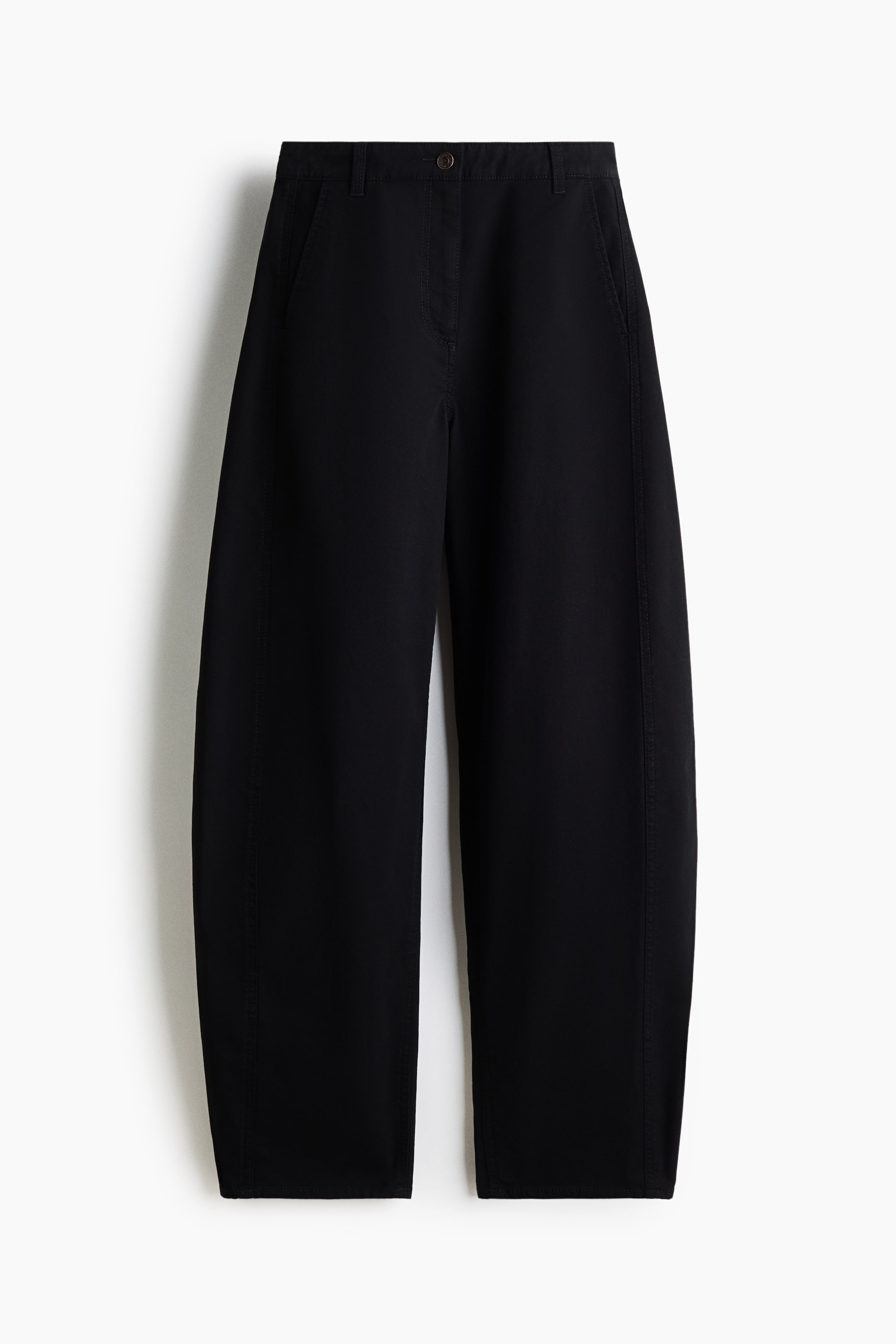 Cotton Barrel-Leg Pants
