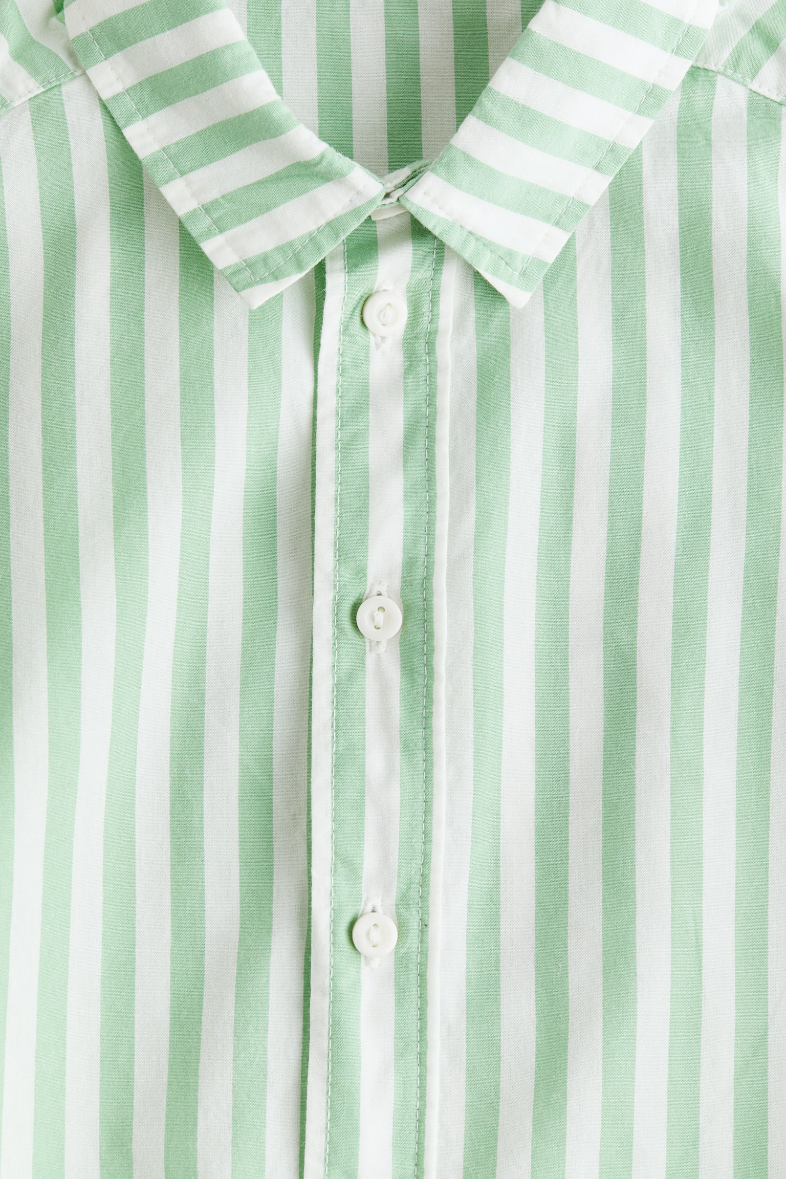 Short-sleeved cotton shirt - Green/Striped/Blue/Checked - 2