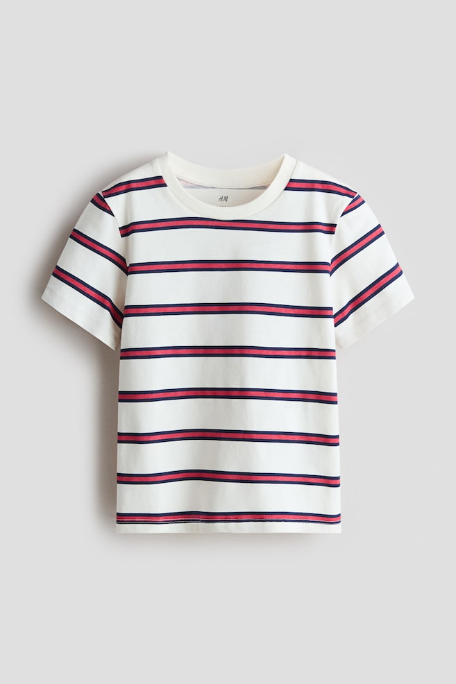 Printed Cotton T-Shirt - White/striped/White/brown striped/Dark green/Crocodiles/White/striped/Gray/Dino Crew/Light gray melange/SOHO/Dark green/Venice/Light beige/dinosaurs/Red/Brooklyn/Red/Miami/Cream/dinosaur/Gray melange/Street Snacks - 1