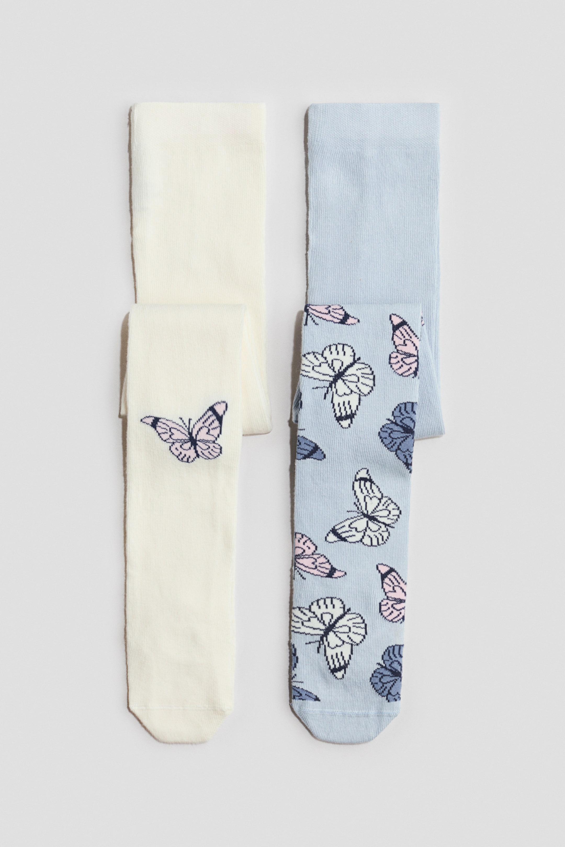 Ingrandisci l'immagine: Calzamaglie sottili 2 pezzi - Azzurro/farfalle - BAMBINO | H&M CH 1