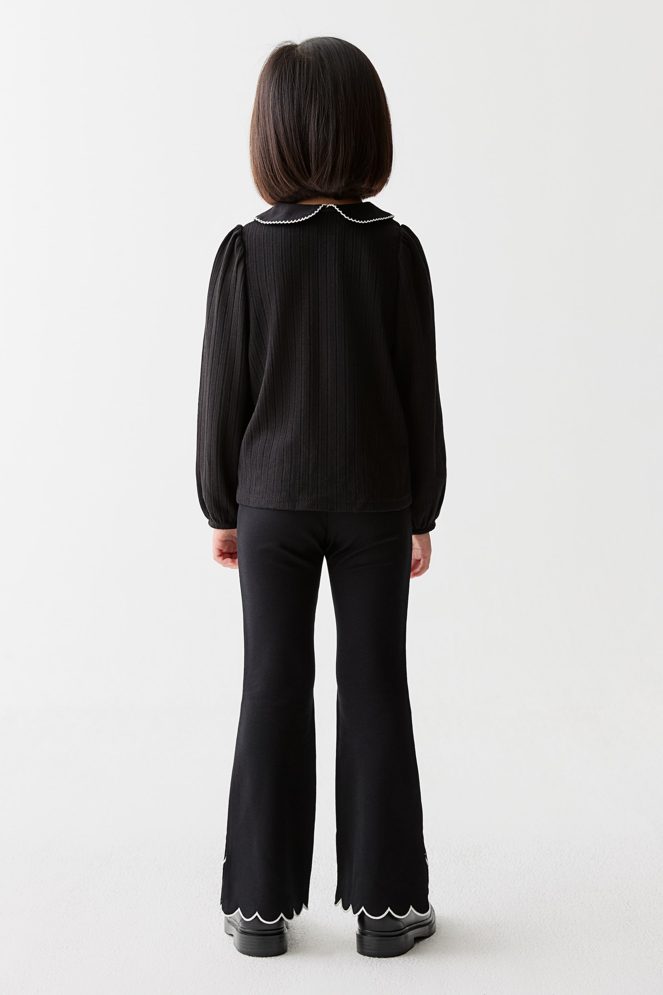 拡大画像を表示: ポインテルニットブラウス - ブラック - Kids | H&M JP 3