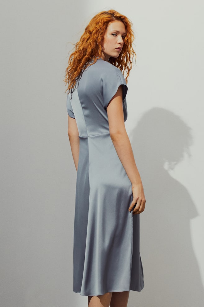 Tapered-waist dress - Grey/Light blue - 3
