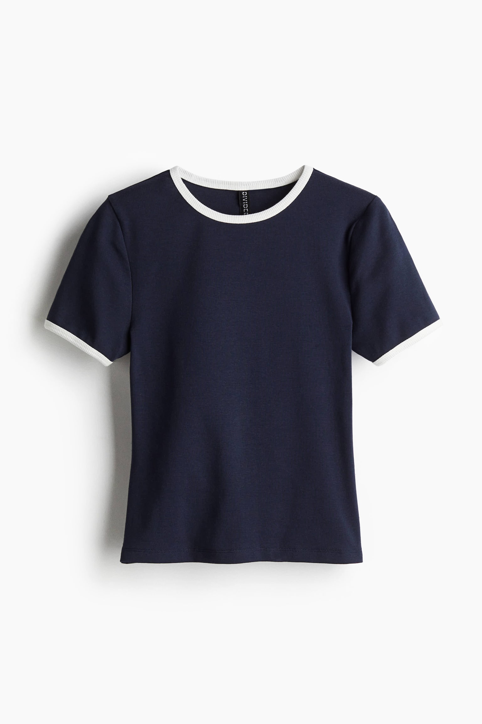 Женская футболка H&M Fitted, цвет: Тёмно-синий — фото 1