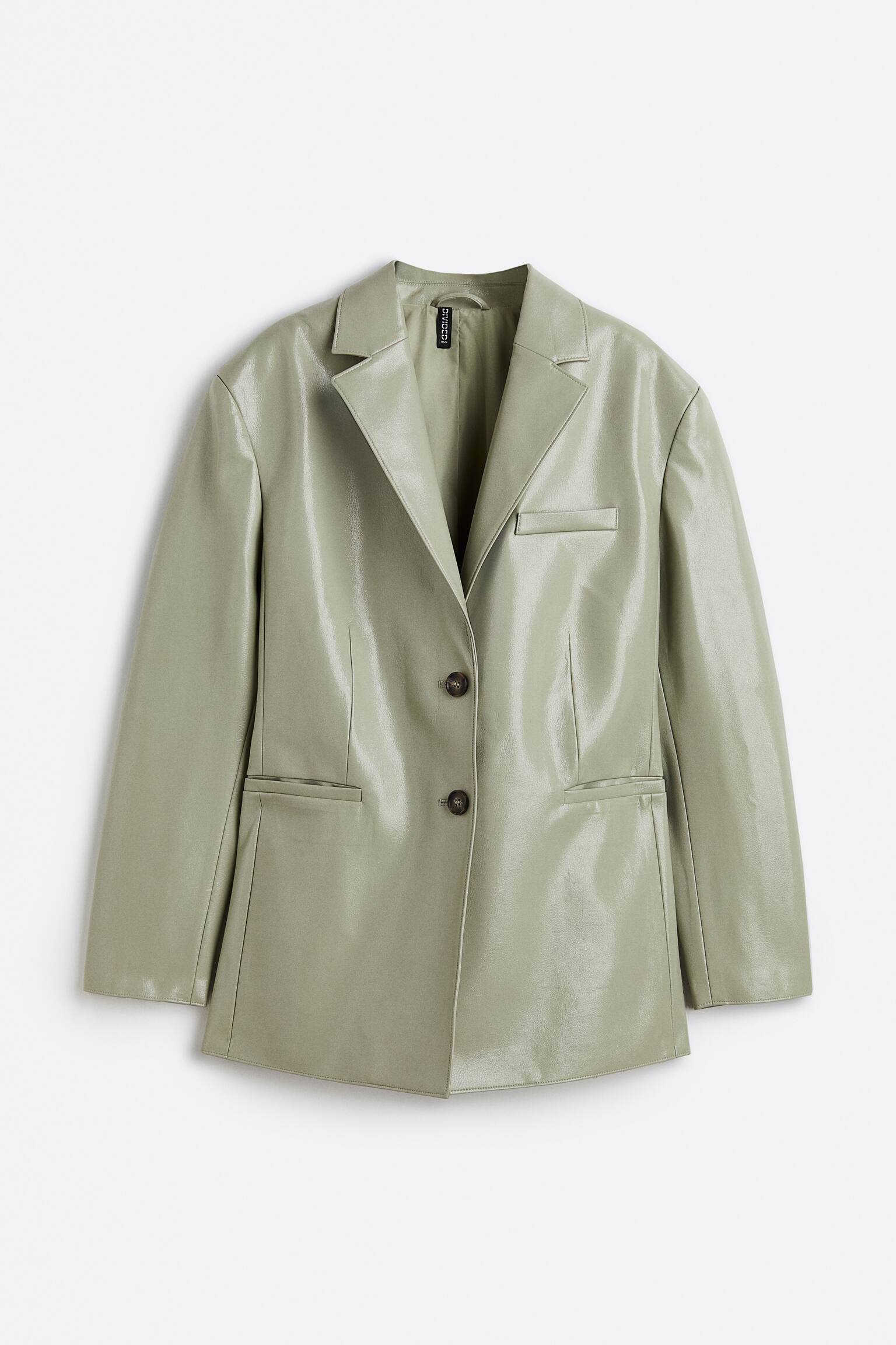 Single-breasted blazer - Light khaki green - 1