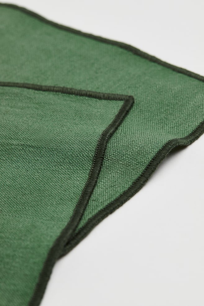 2-pack Linen-blend napkins - Green - 3