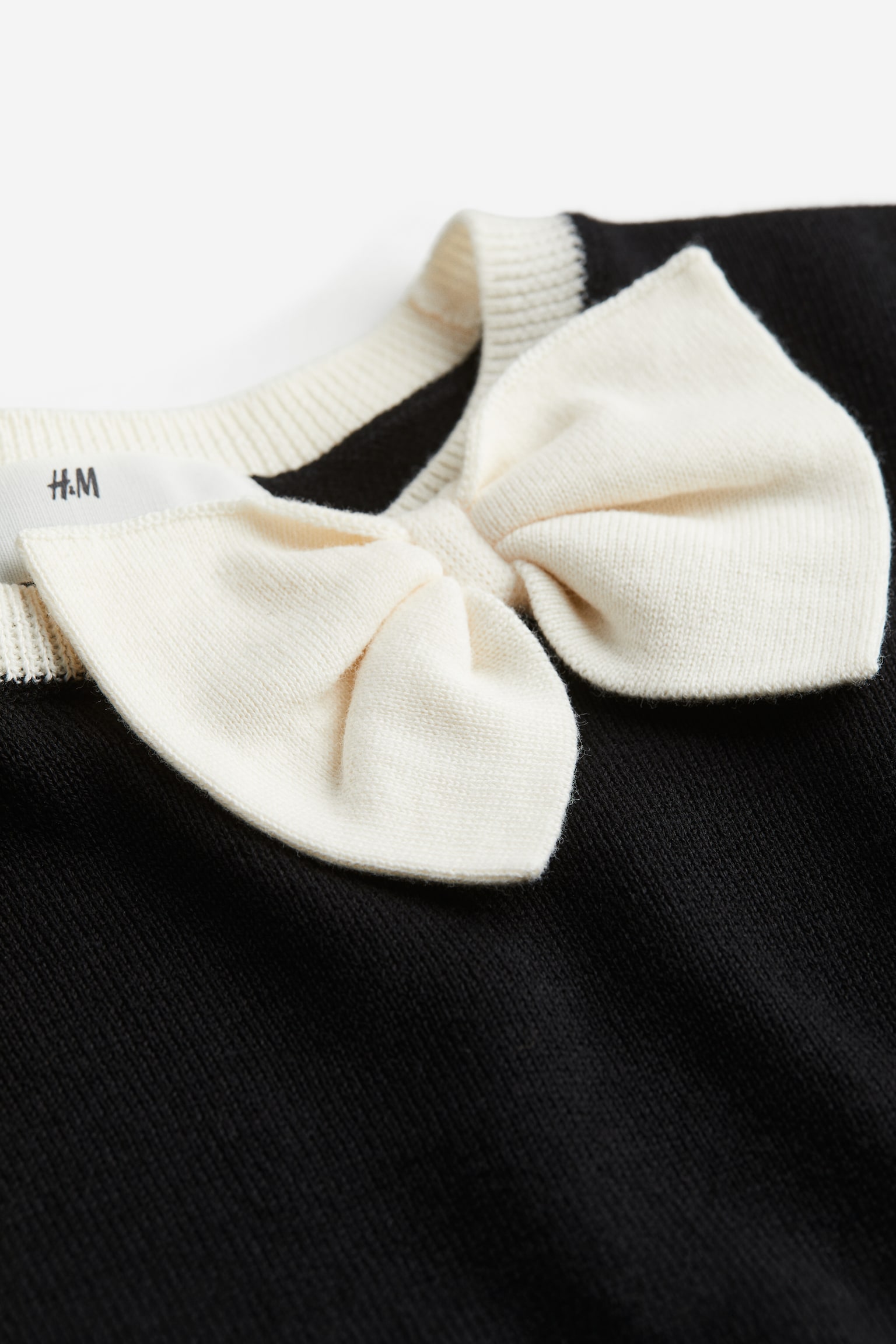 2-piece Fine Knit Cotton Set - Black/White/Dusty pink/Stripe/Cream/Bows/White/Hearts - 2