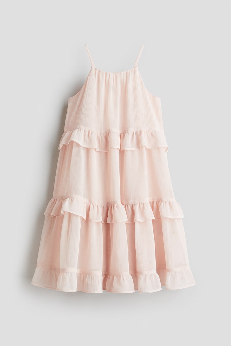 Powder Pink Ruffle Dress Powder pink Ruffle-Trimmed Strappy Dress for kids | H&M US